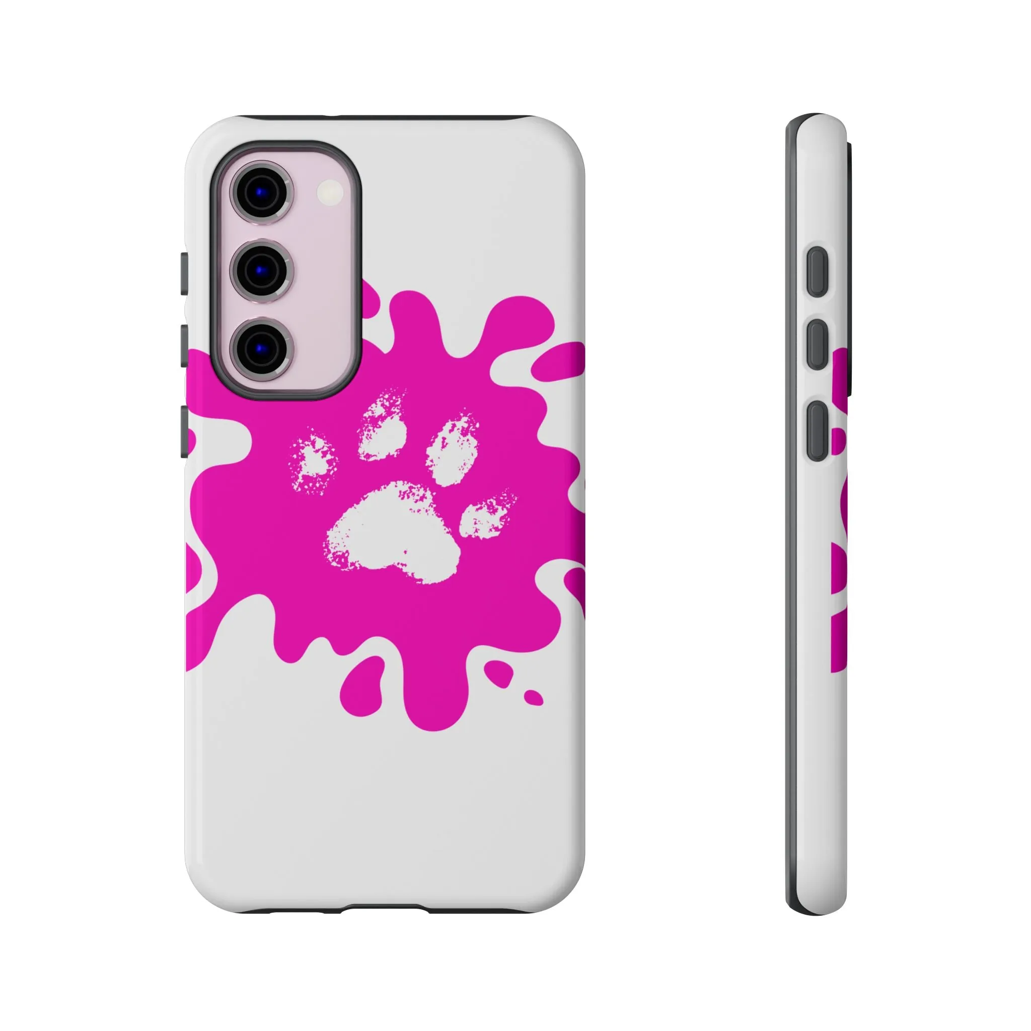 Tough Cases - Pink Paw Print Phone Case for Pet Lovers