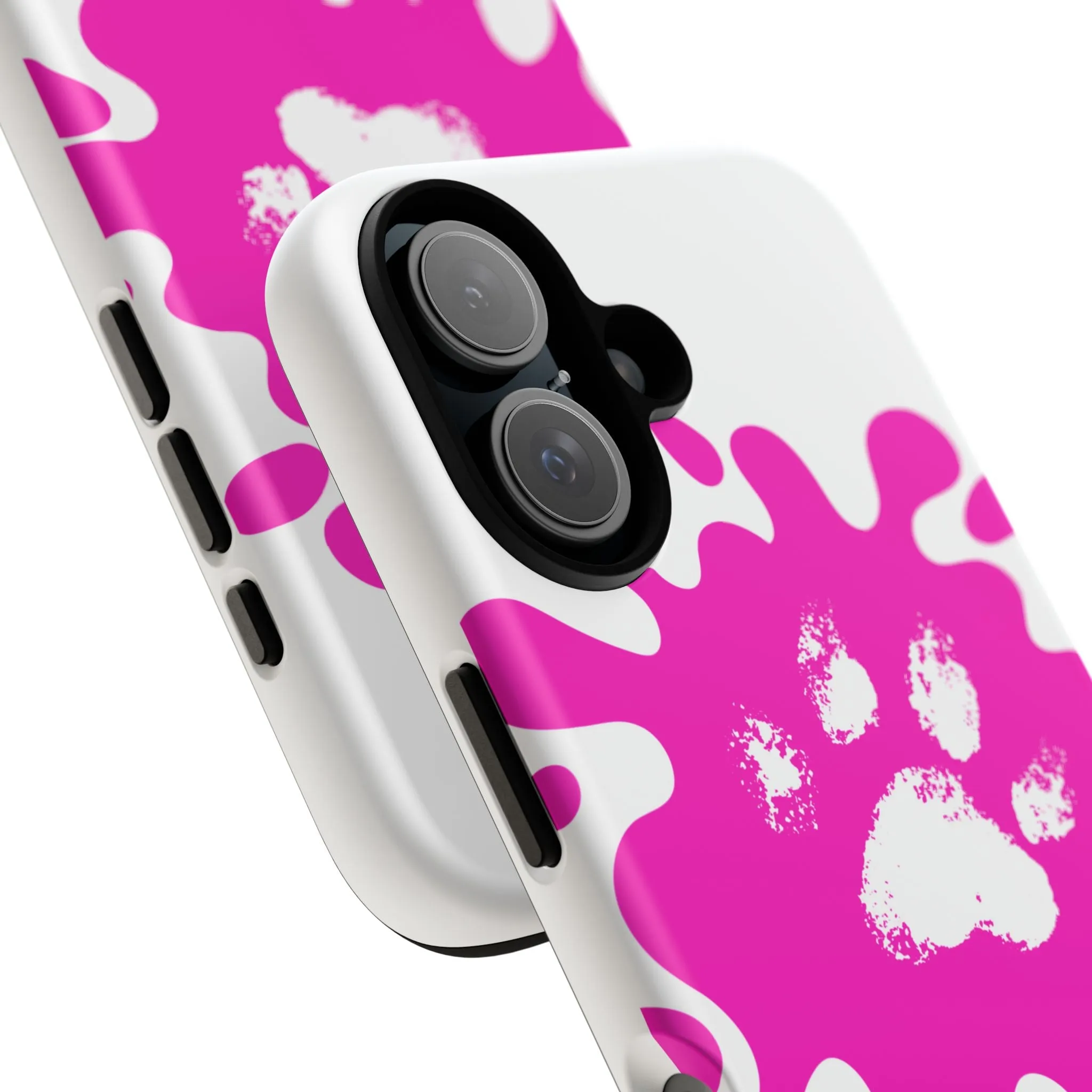 Tough Cases - Pink Paw Print Phone Case for Pet Lovers