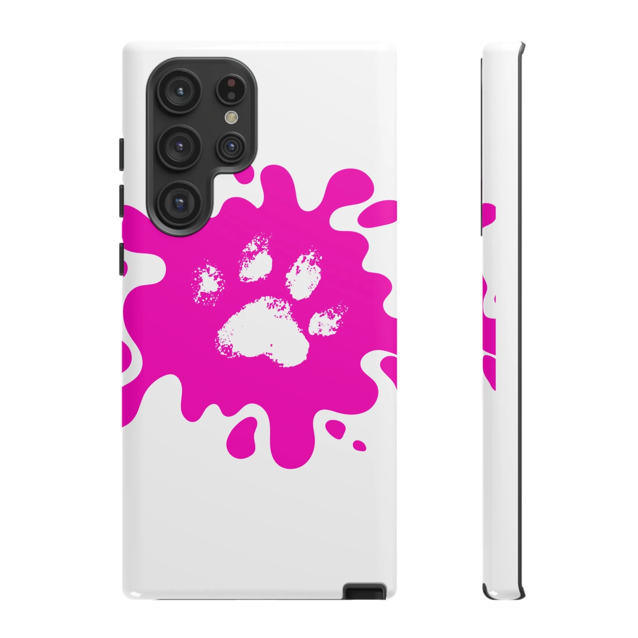 Tough Cases - Pink Paw Print Phone Case for Pet Lovers