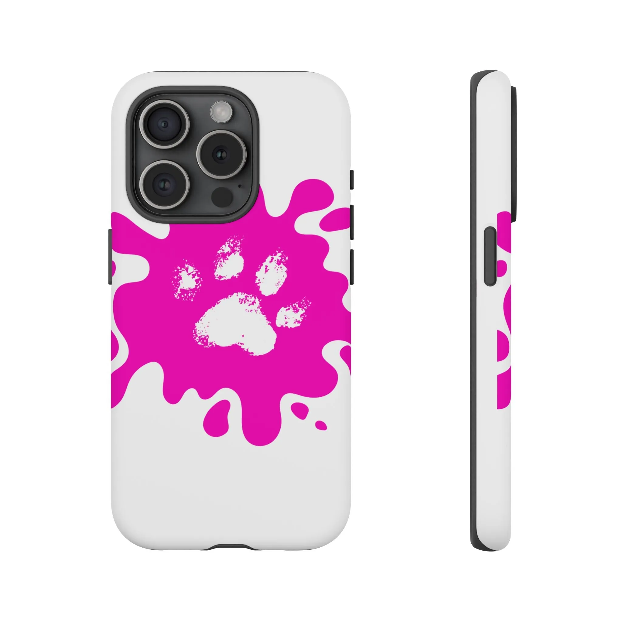 Tough Cases - Pink Paw Print Phone Case for Pet Lovers