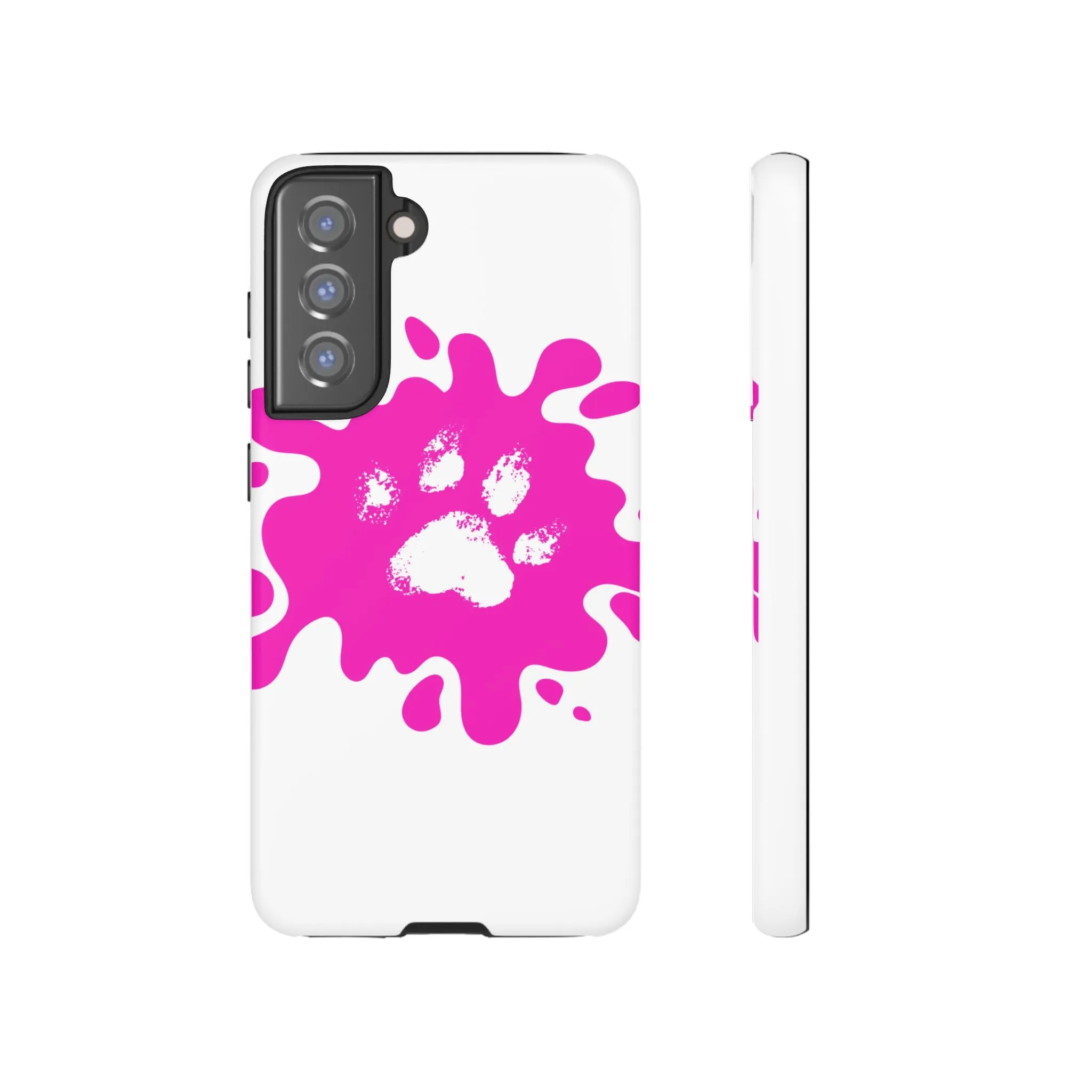 Tough Cases - Pink Paw Print Phone Case for Pet Lovers