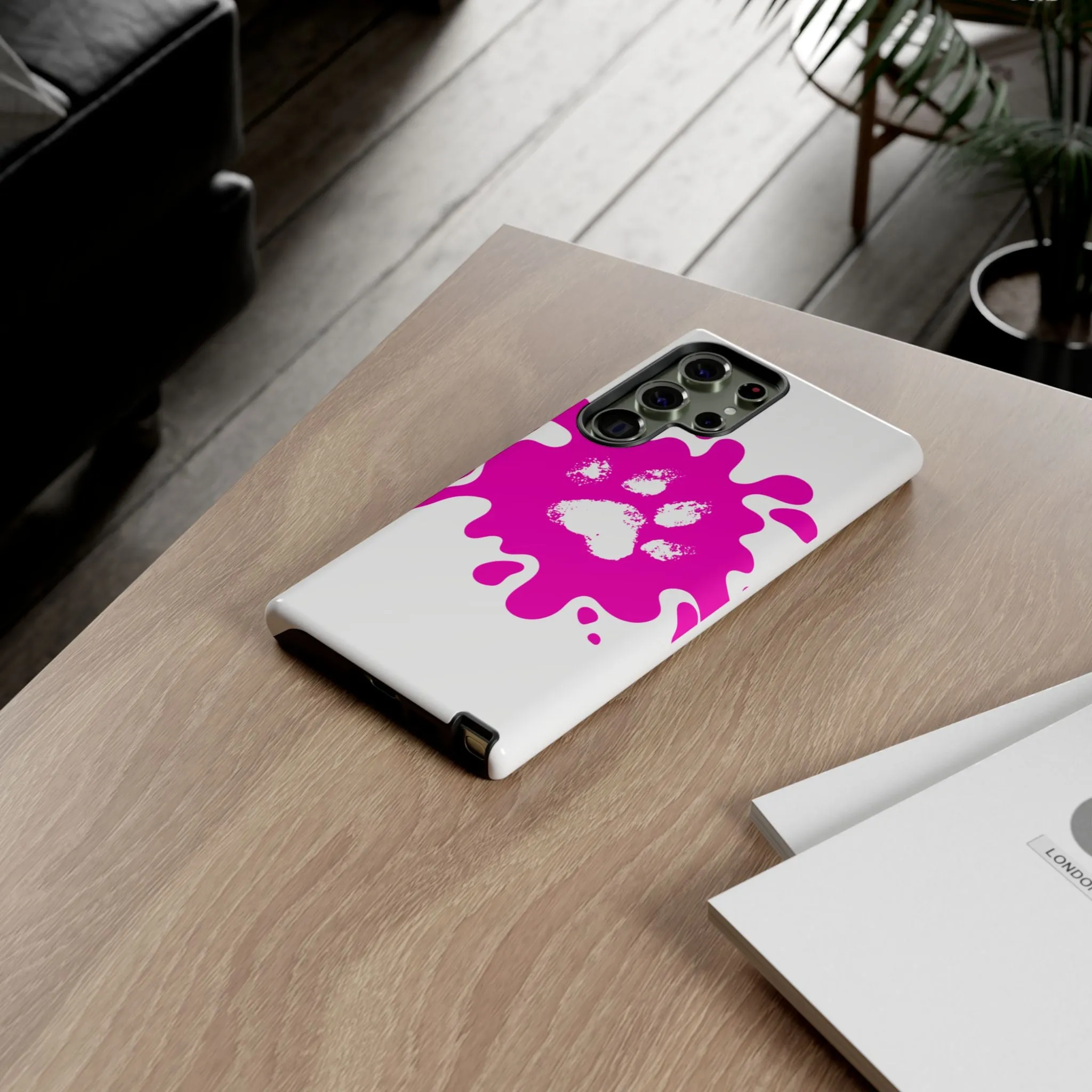 Tough Cases - Pink Paw Print Phone Case for Pet Lovers