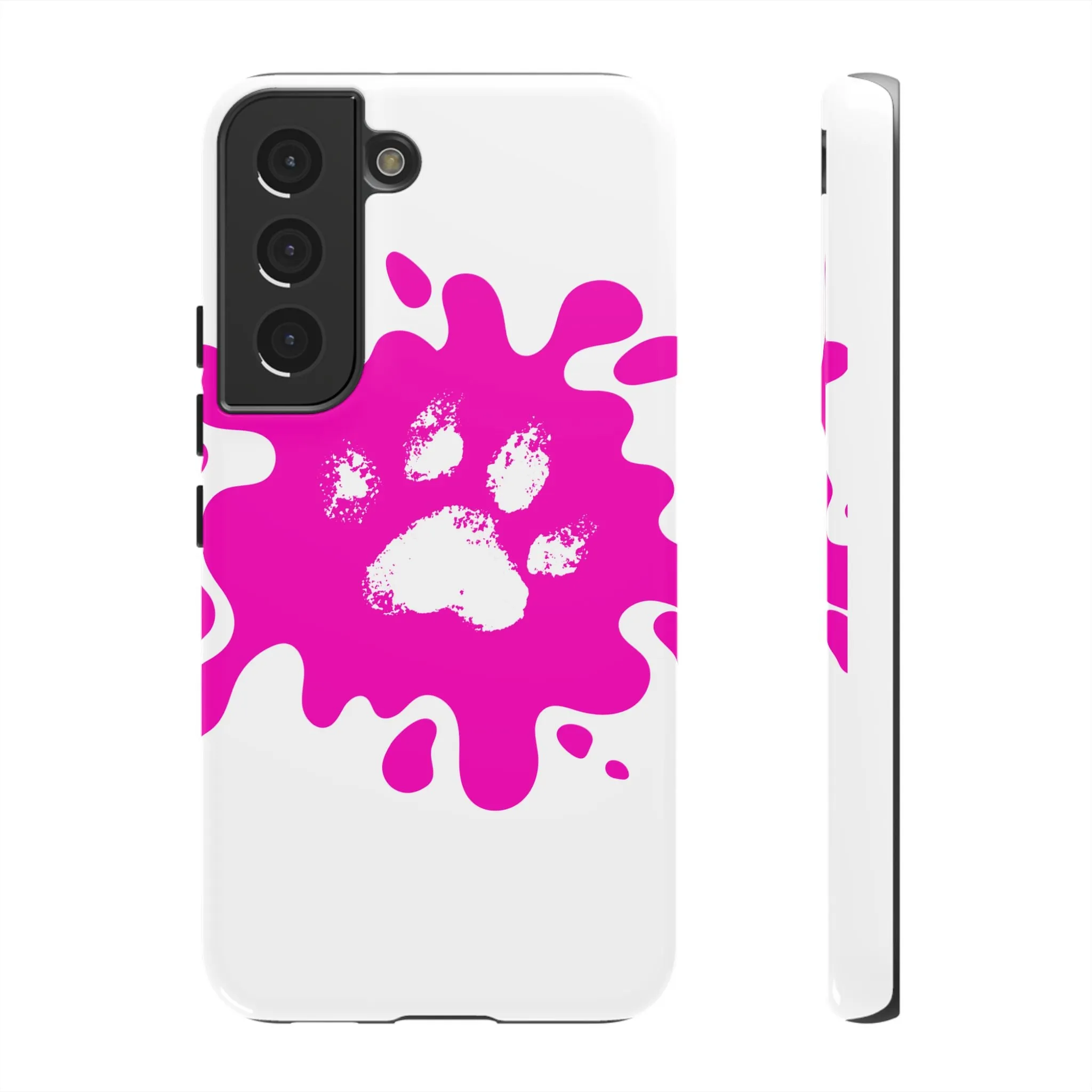 Tough Cases - Pink Paw Print Phone Case for Pet Lovers