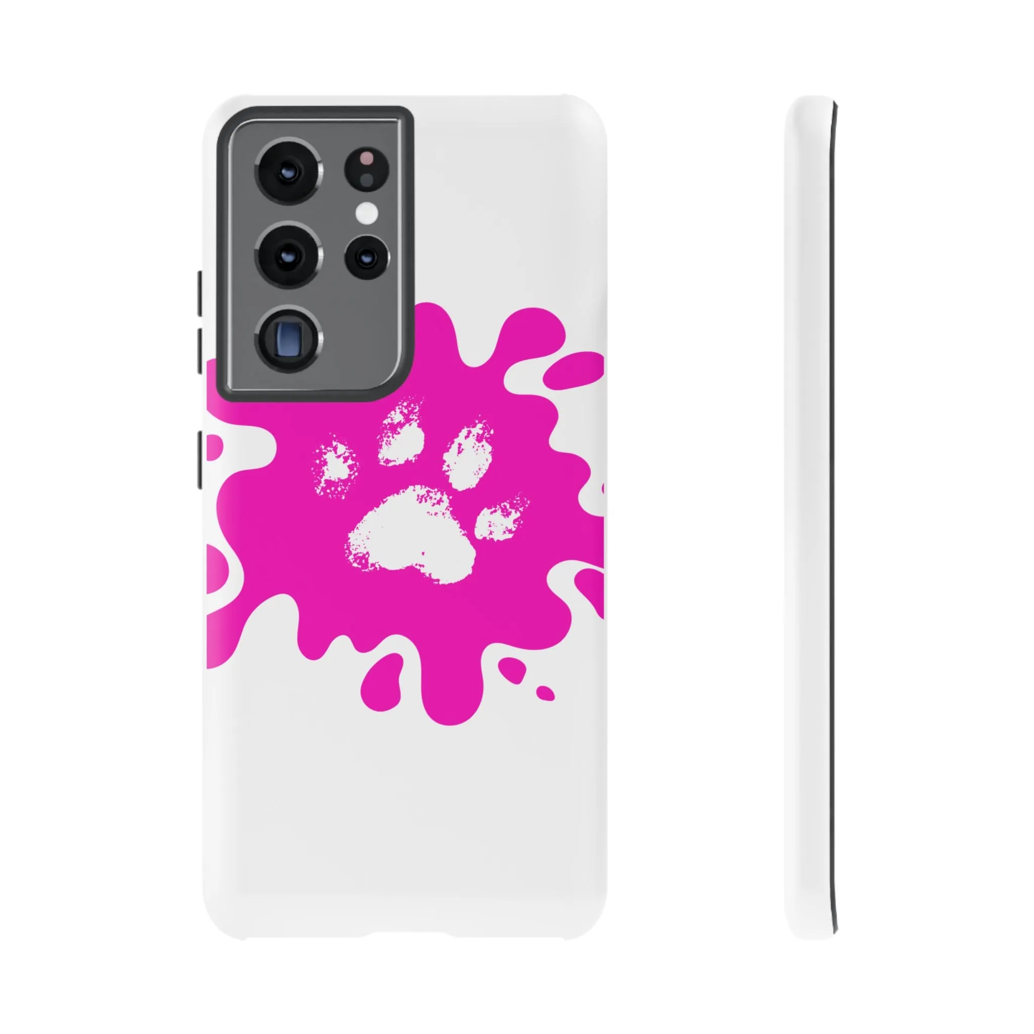 Tough Cases - Pink Paw Print Phone Case for Pet Lovers
