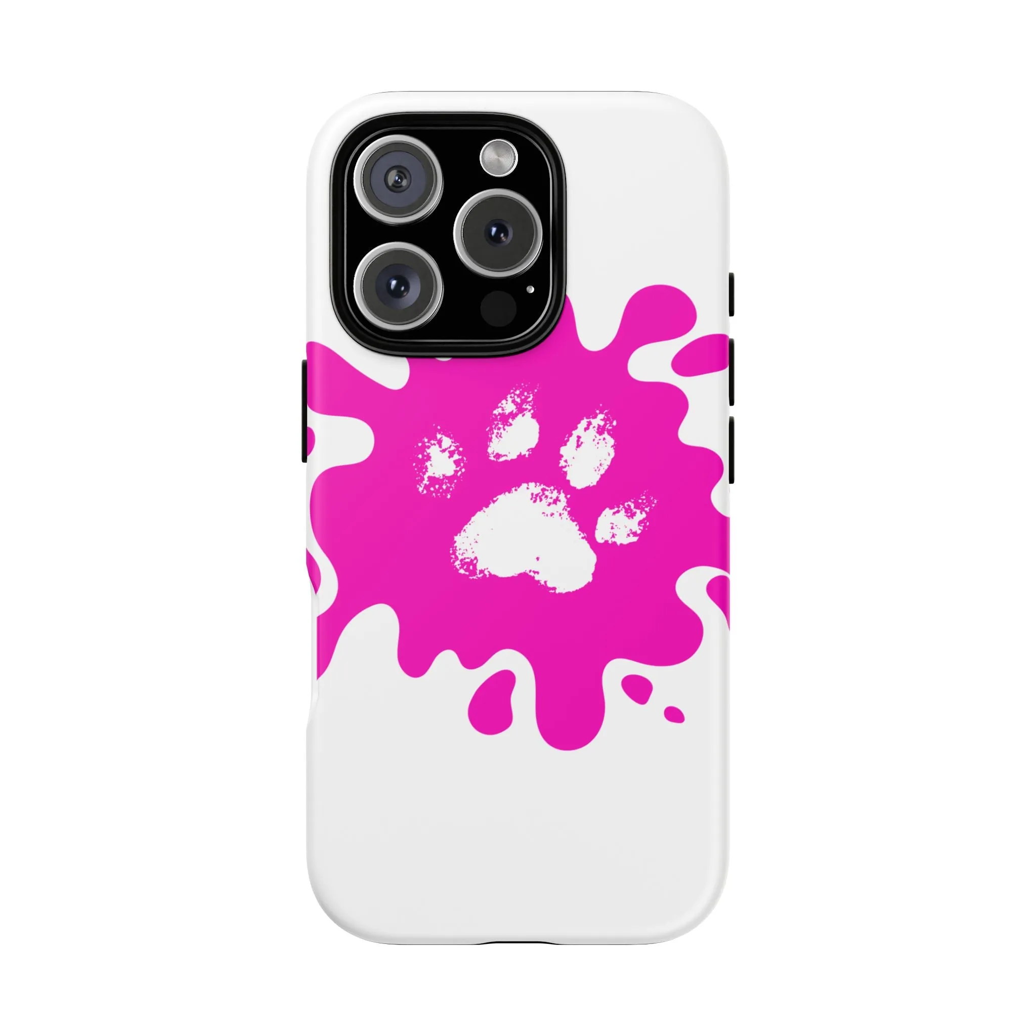 Tough Cases - Pink Paw Print Phone Case for Pet Lovers