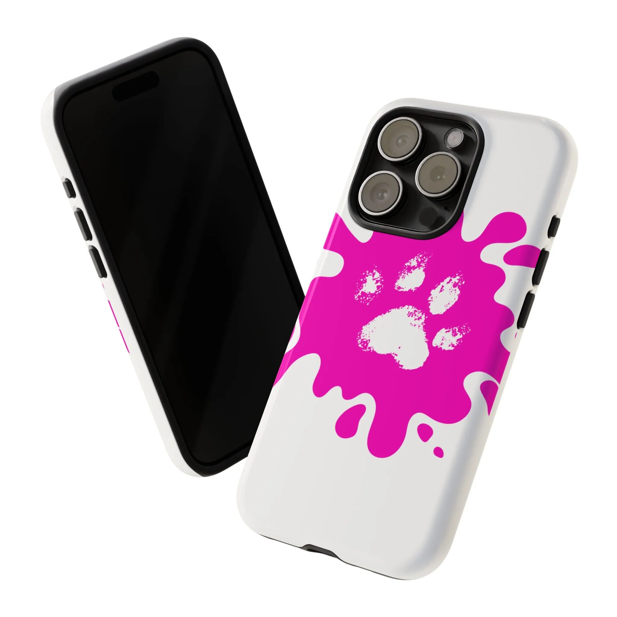 Tough Cases - Pink Paw Print Phone Case for Pet Lovers