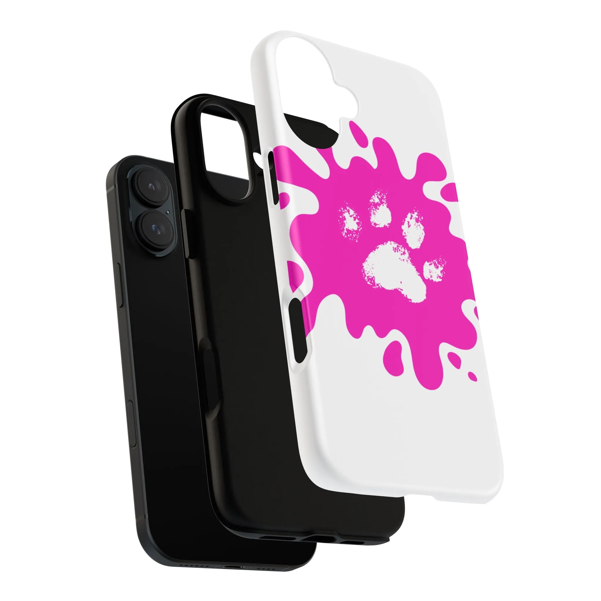 Tough Cases - Pink Paw Print Phone Case for Pet Lovers