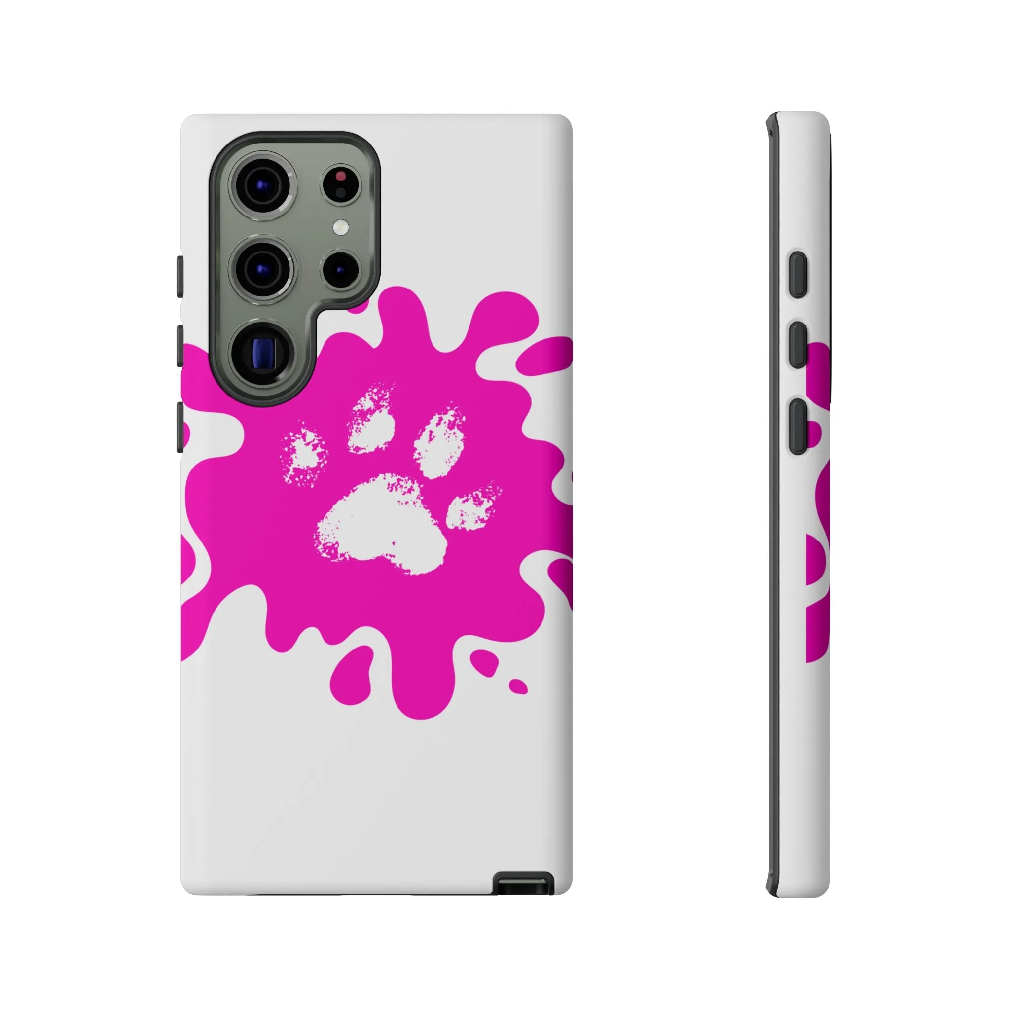 Tough Cases - Pink Paw Print Phone Case for Pet Lovers