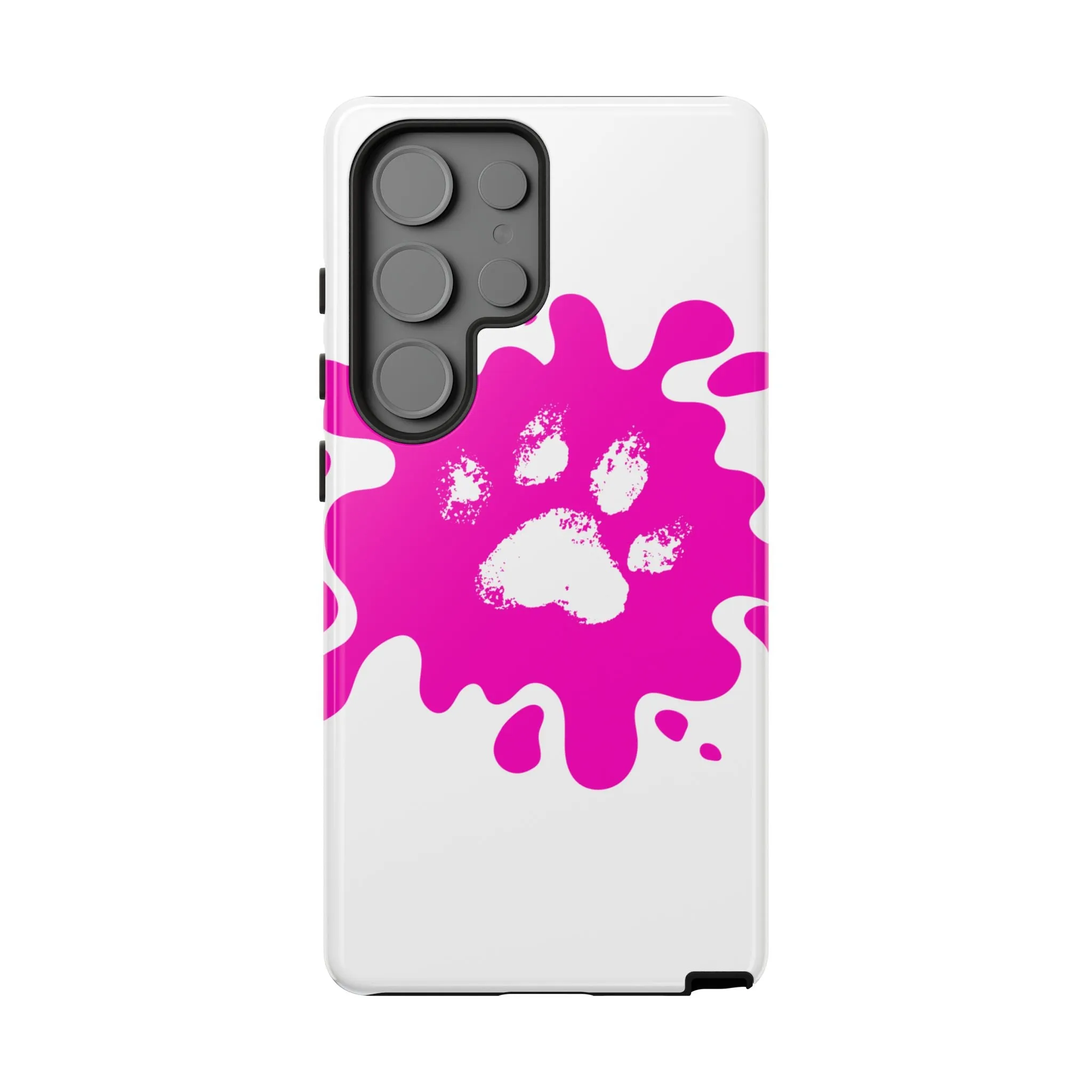 Tough Cases - Pink Paw Print Phone Case for Pet Lovers