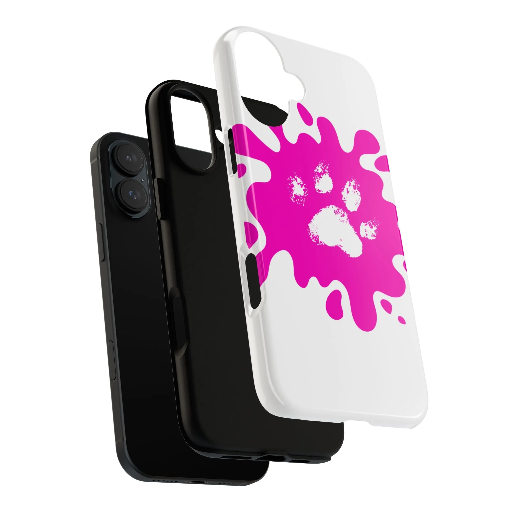 Tough Cases - Pink Paw Print Phone Case for Pet Lovers