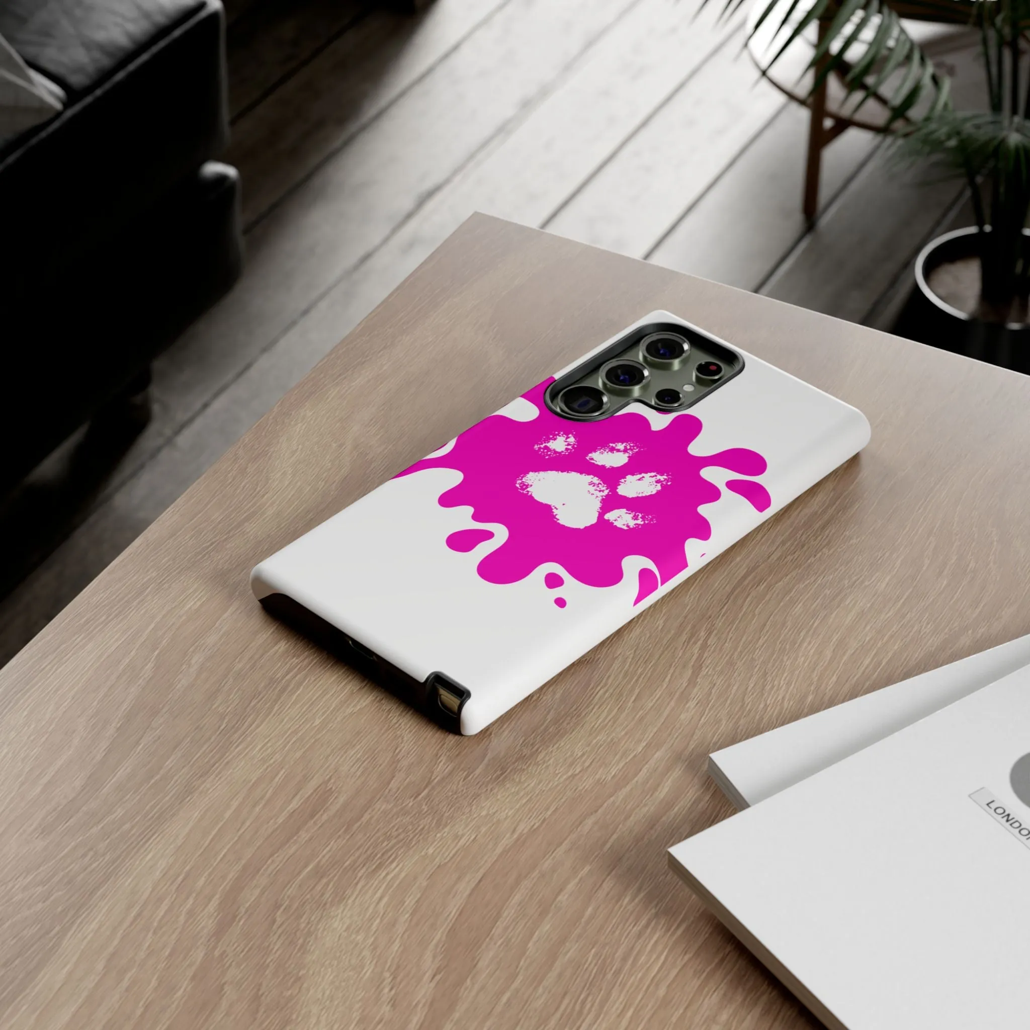 Tough Cases - Pink Paw Print Phone Case for Pet Lovers
