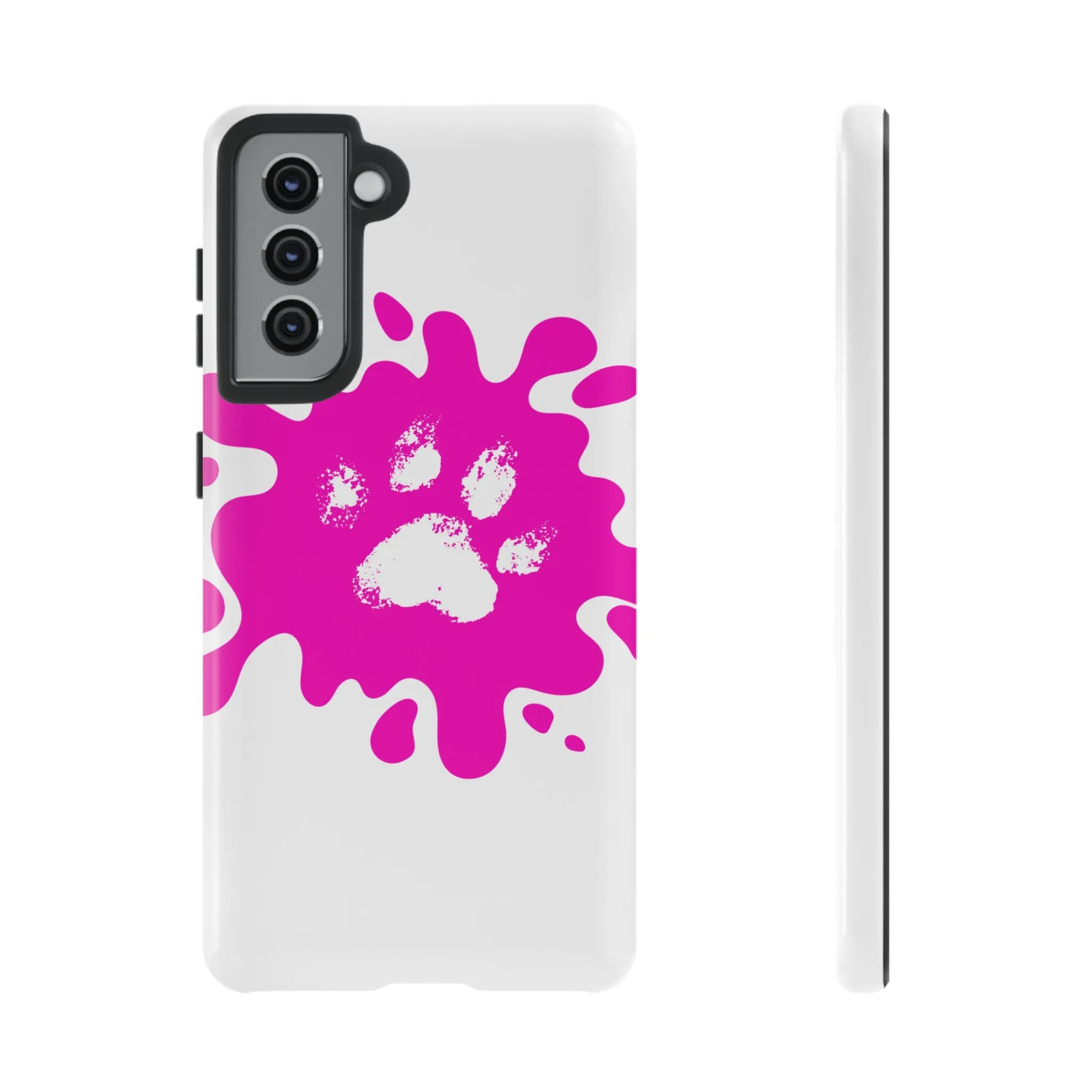 Tough Cases - Pink Paw Print Phone Case for Pet Lovers