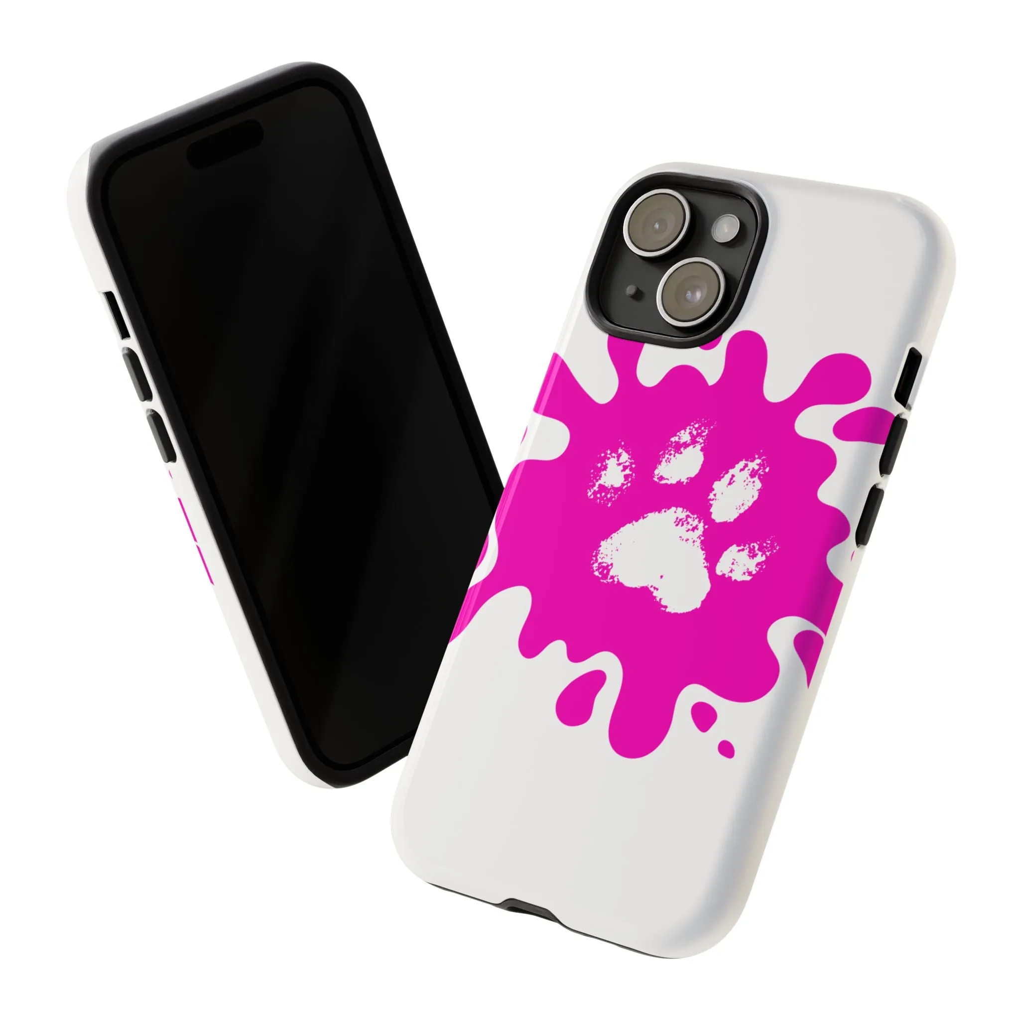 Tough Cases - Pink Paw Print Phone Case for Pet Lovers