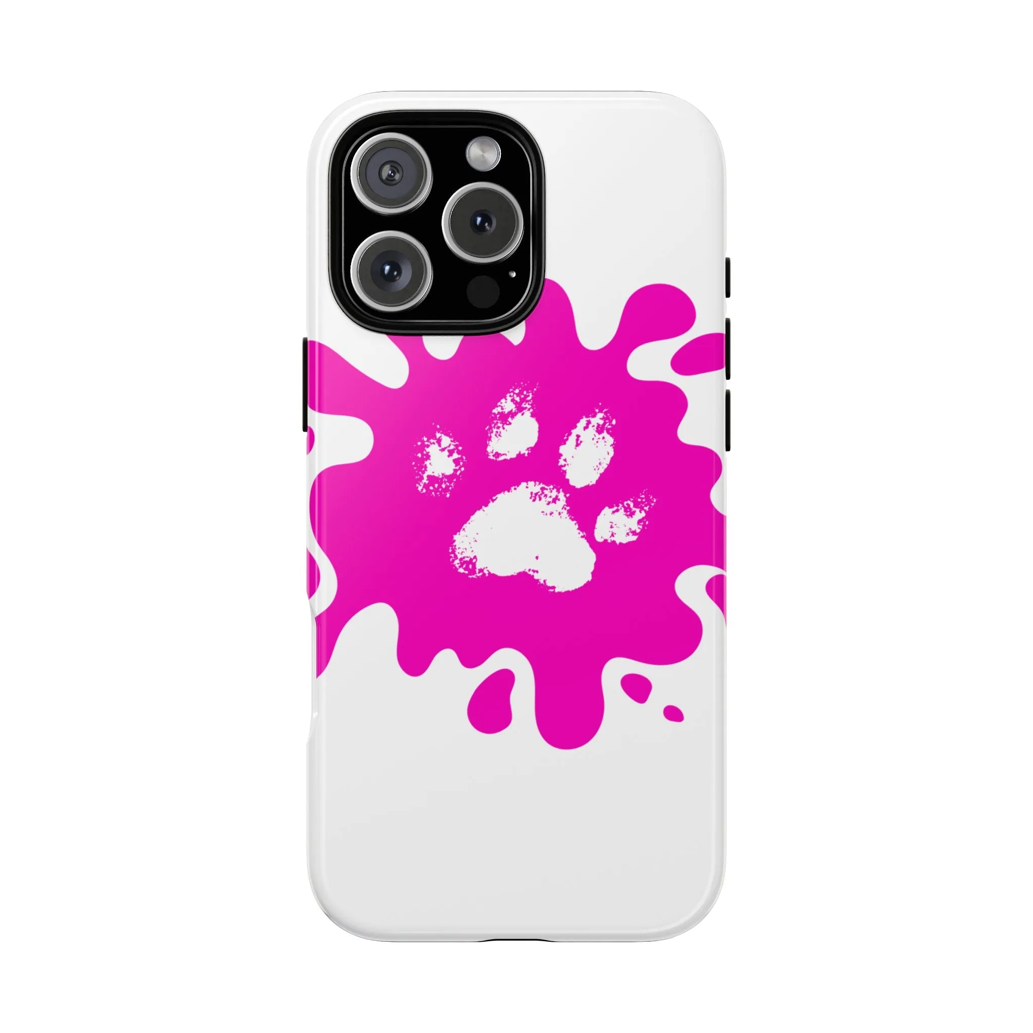 Tough Cases - Pink Paw Print Phone Case for Pet Lovers