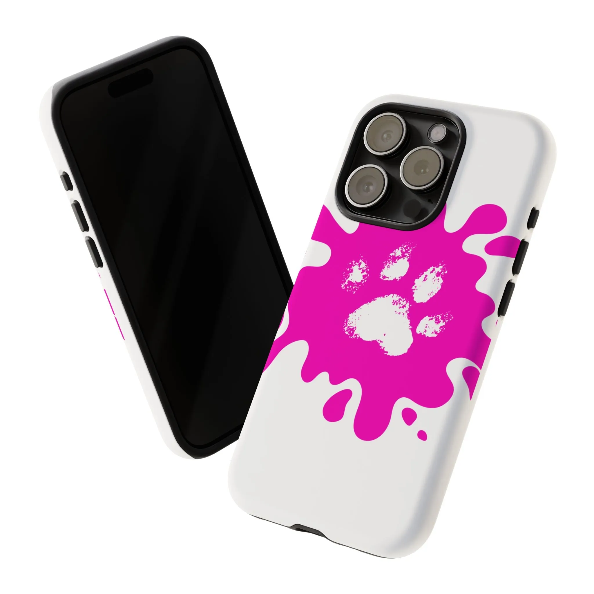 Tough Cases - Pink Paw Print Phone Case for Pet Lovers