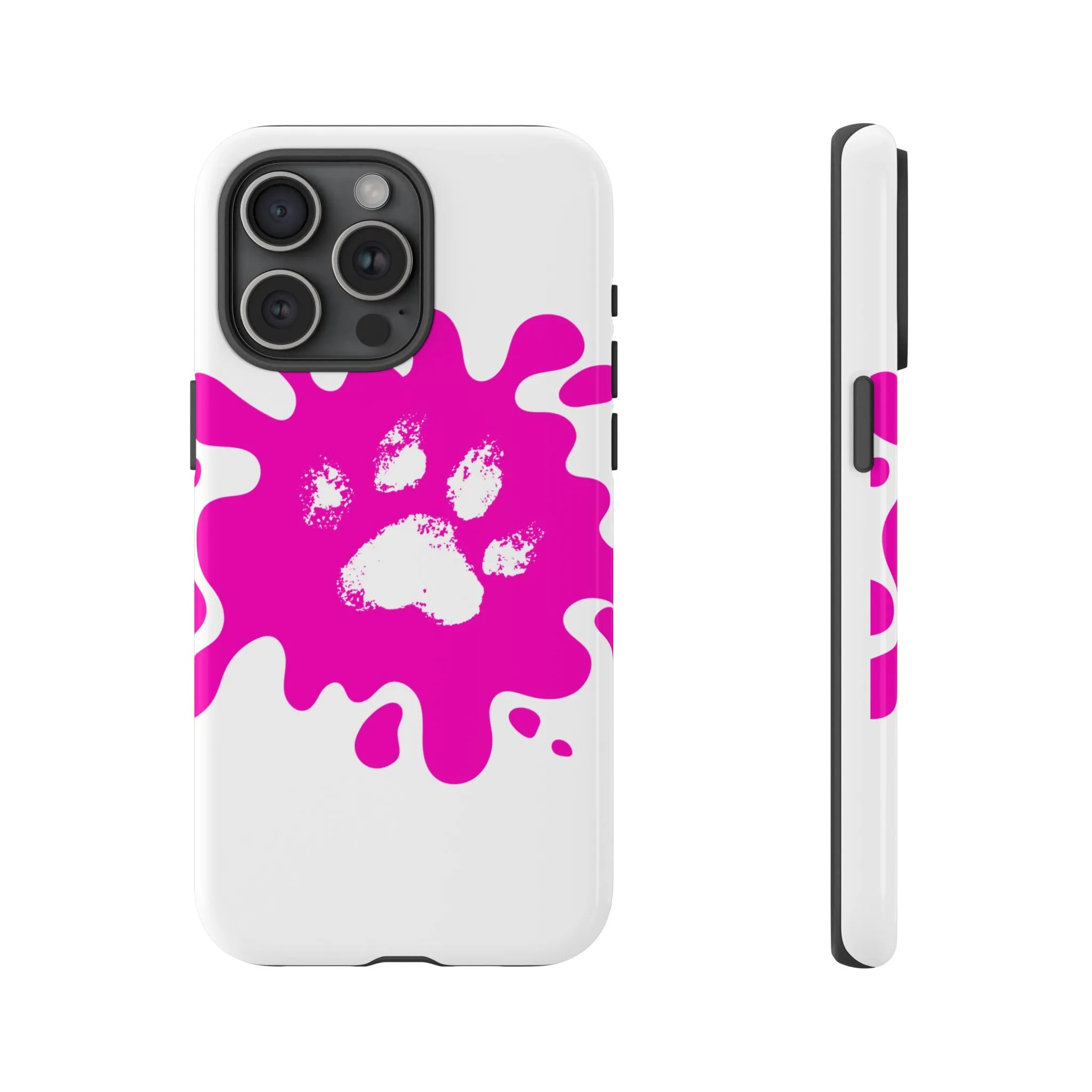 Tough Cases - Pink Paw Print Phone Case for Pet Lovers