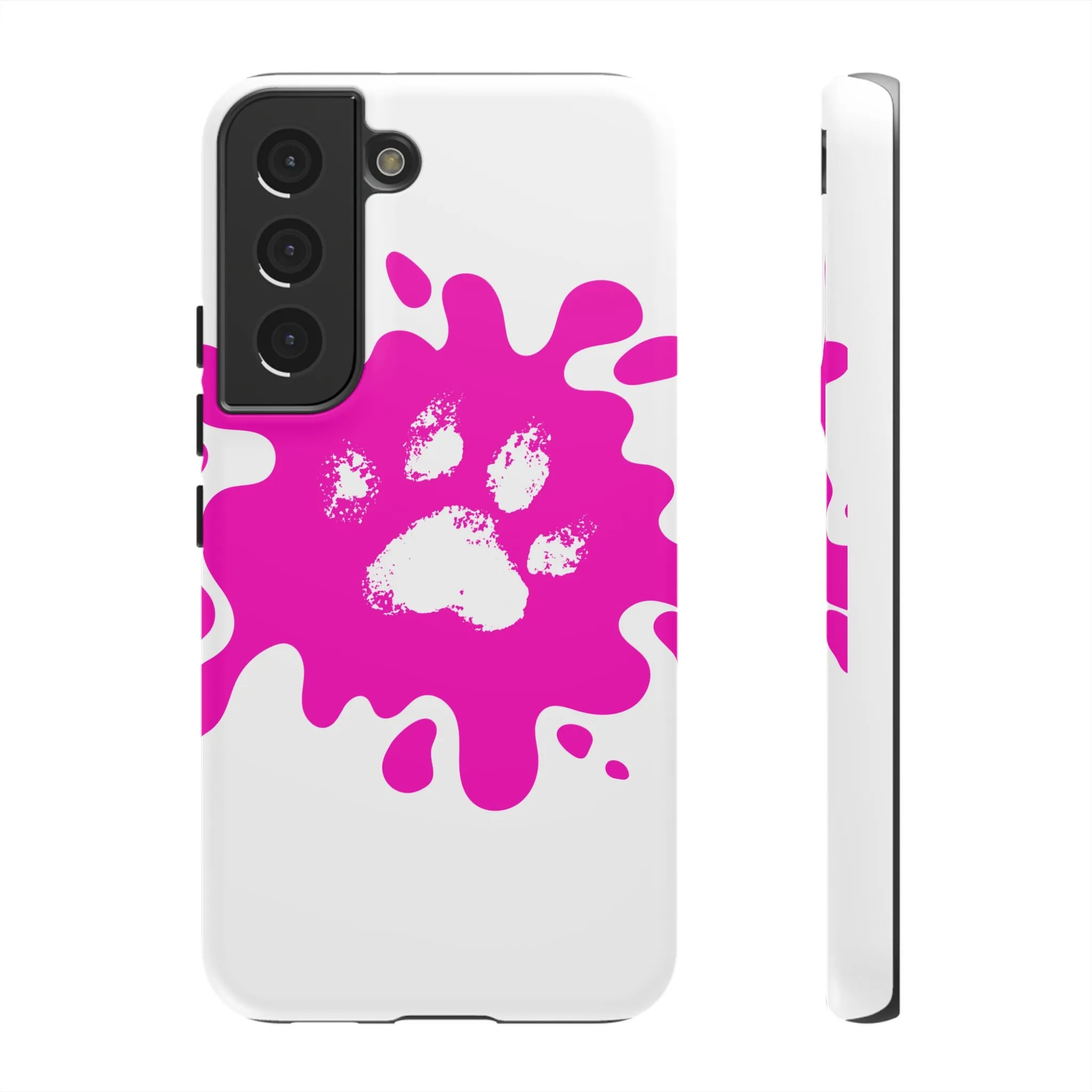 Tough Cases - Pink Paw Print Phone Case for Pet Lovers