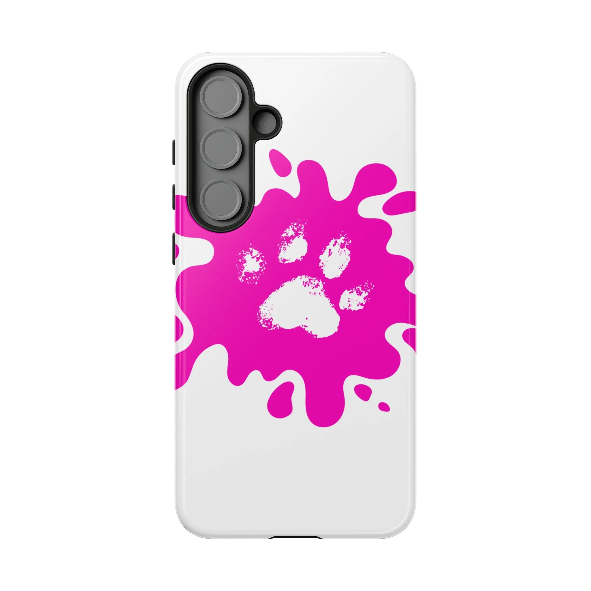 Tough Cases - Pink Paw Print Phone Case for Pet Lovers