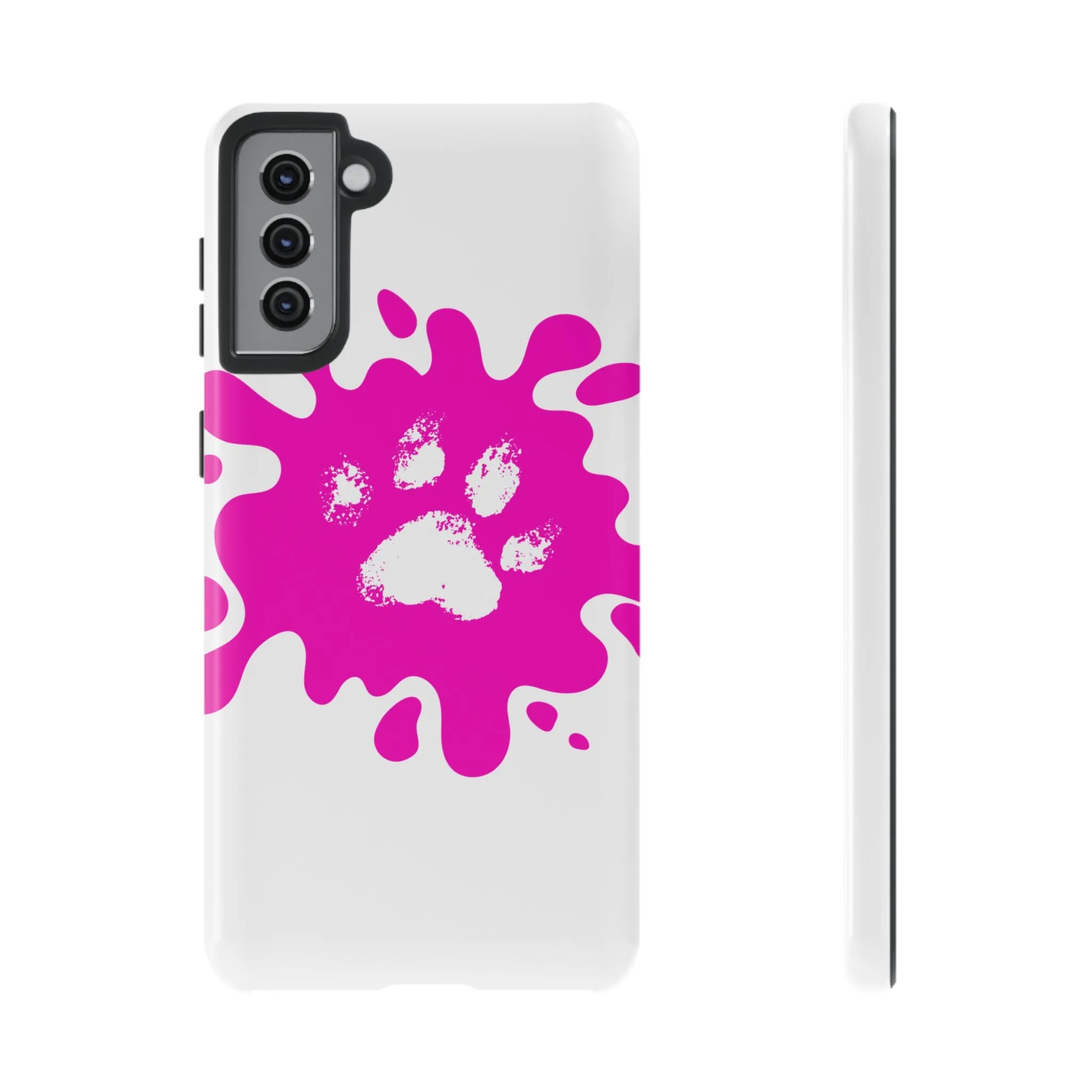 Tough Cases - Pink Paw Print Phone Case for Pet Lovers