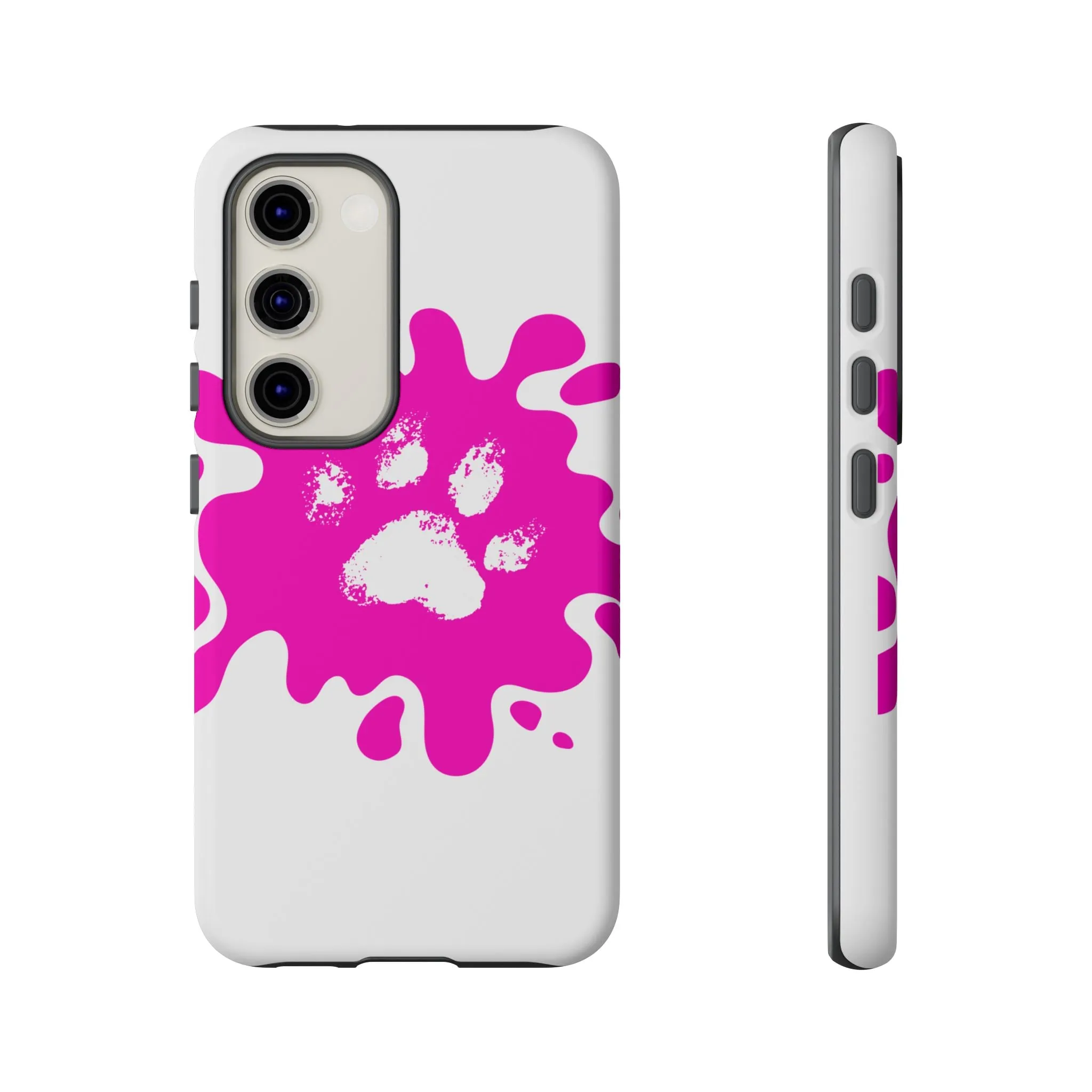 Tough Cases - Pink Paw Print Phone Case for Pet Lovers