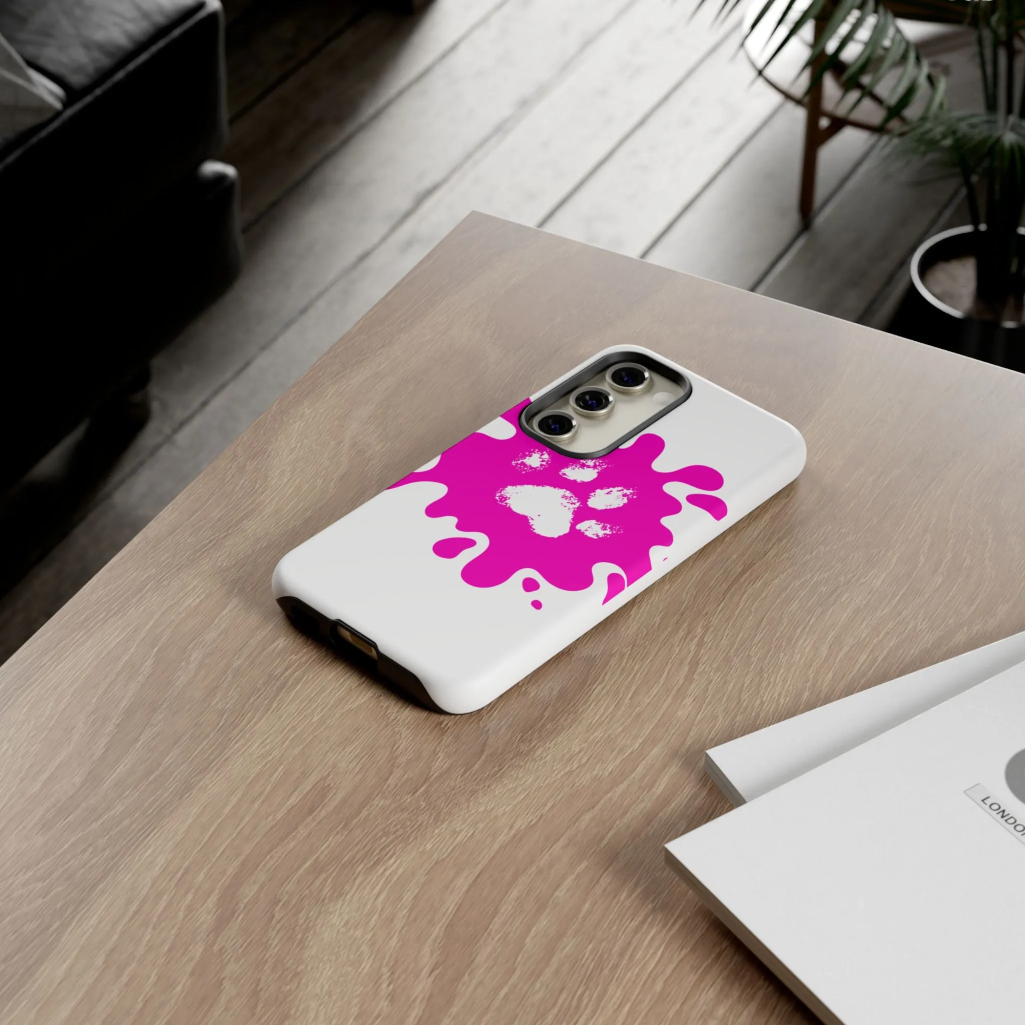 Tough Cases - Pink Paw Print Phone Case for Pet Lovers