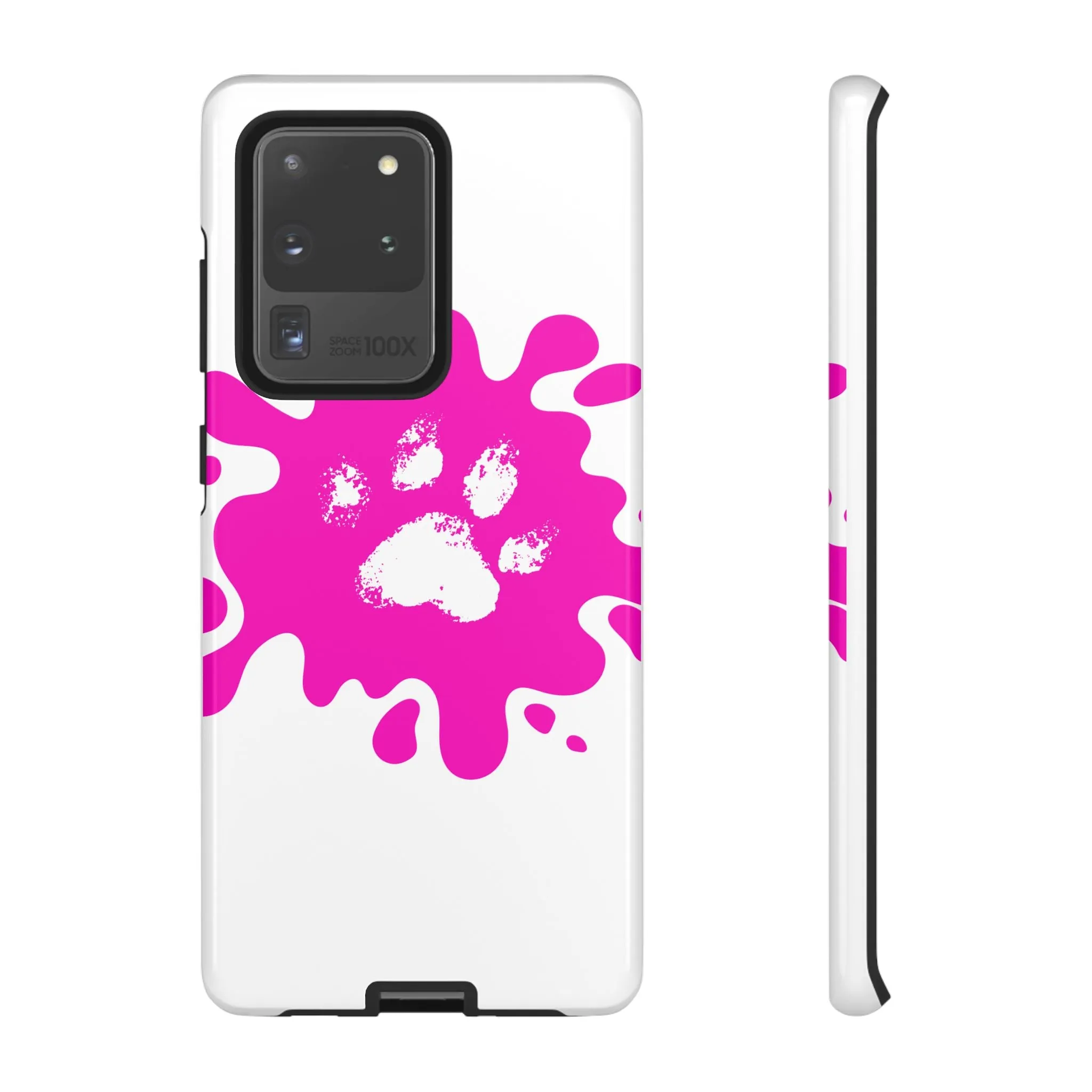 Tough Cases - Pink Paw Print Phone Case for Pet Lovers