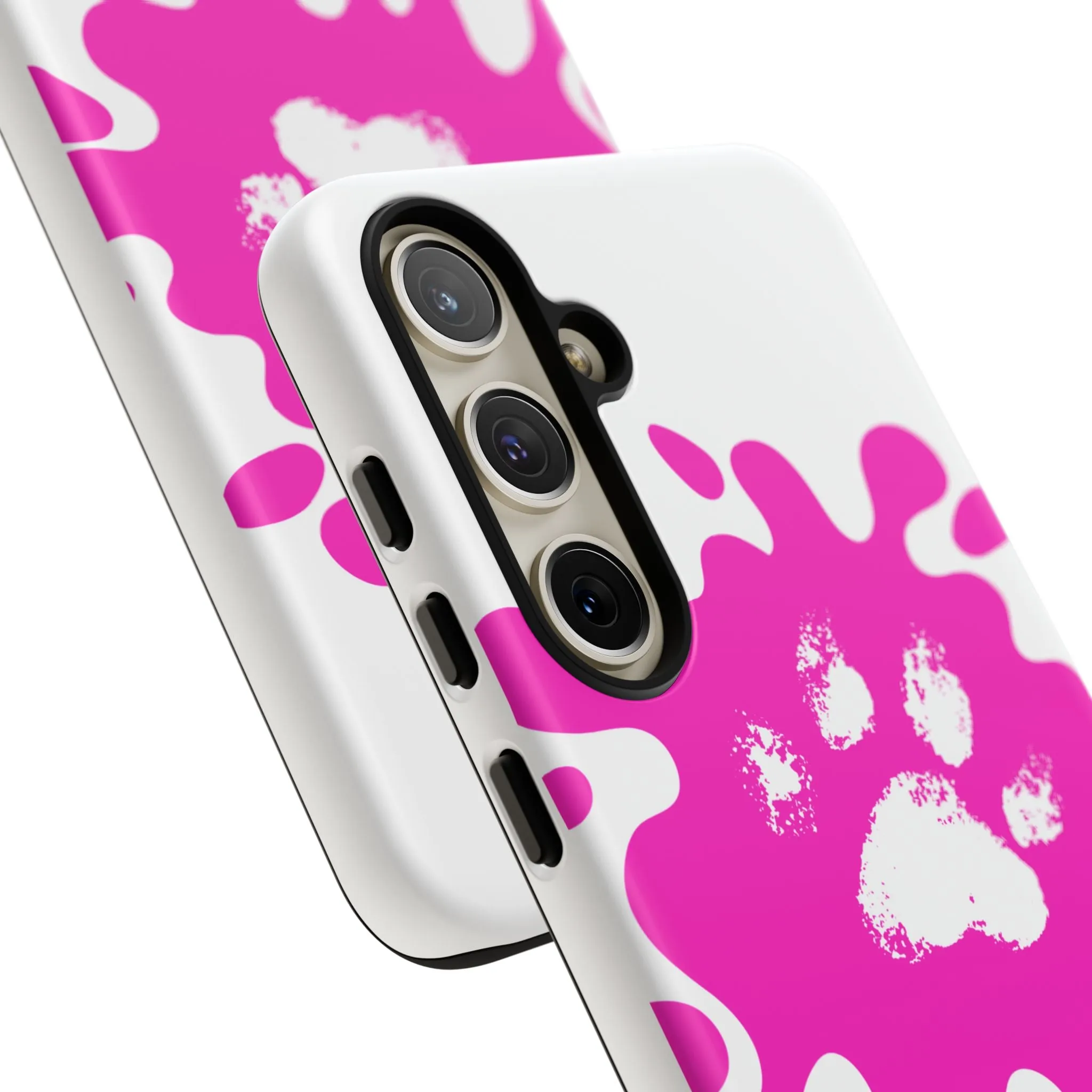 Tough Cases - Pink Paw Print Phone Case for Pet Lovers
