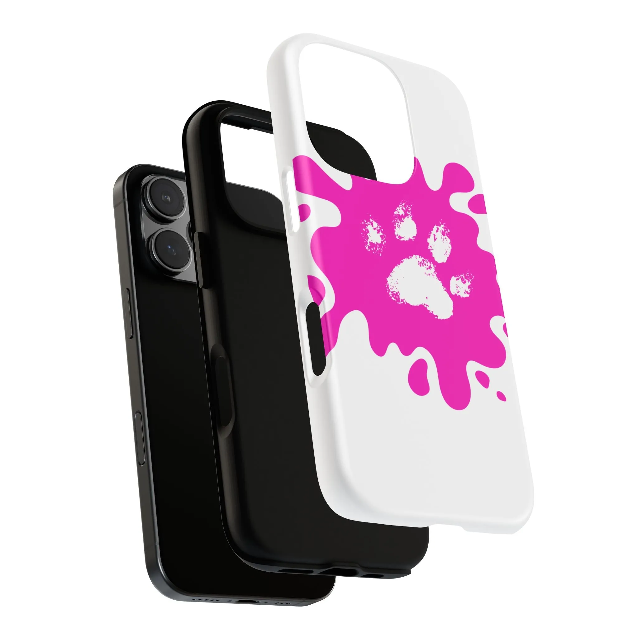 Tough Cases - Pink Paw Print Phone Case for Pet Lovers