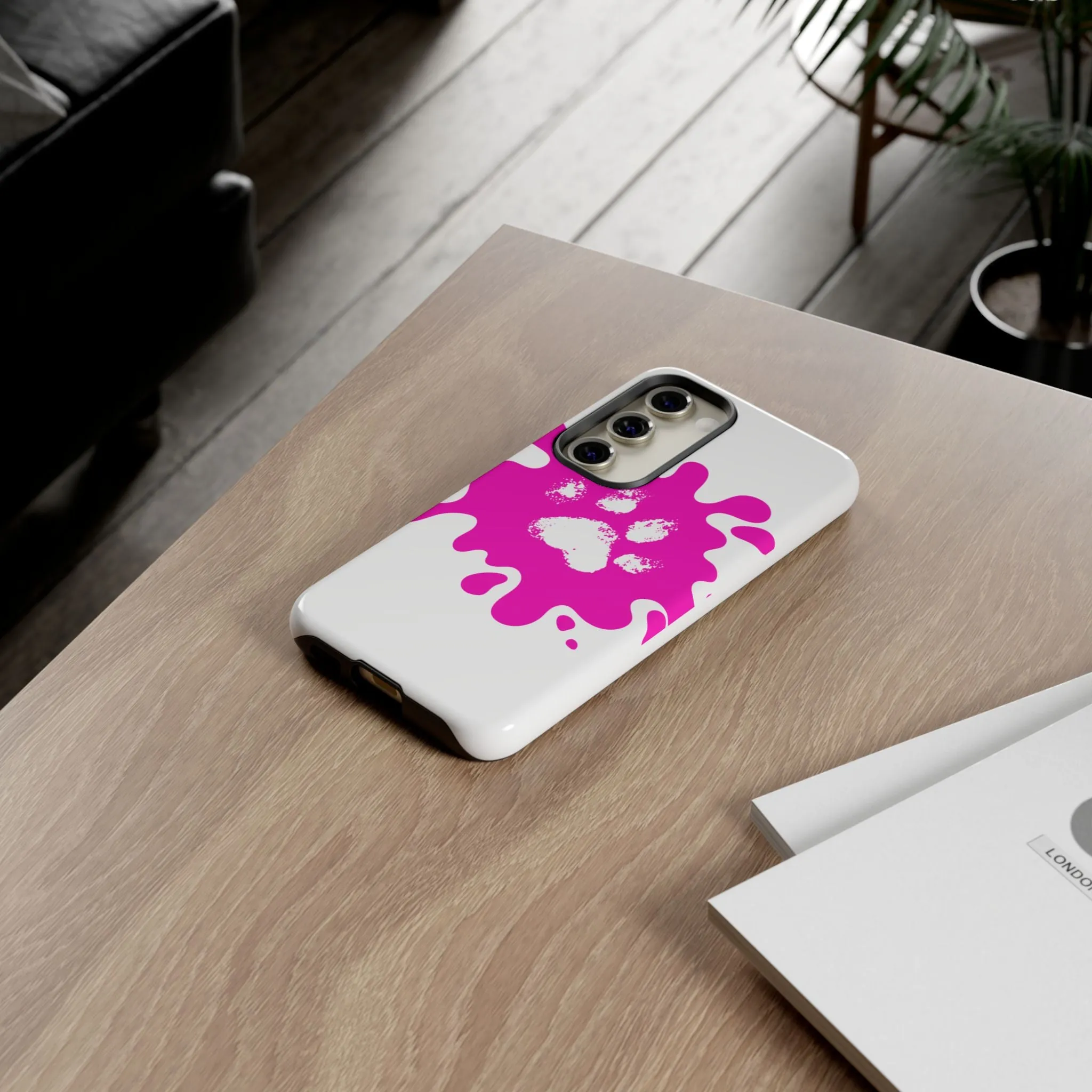 Tough Cases - Pink Paw Print Phone Case for Pet Lovers
