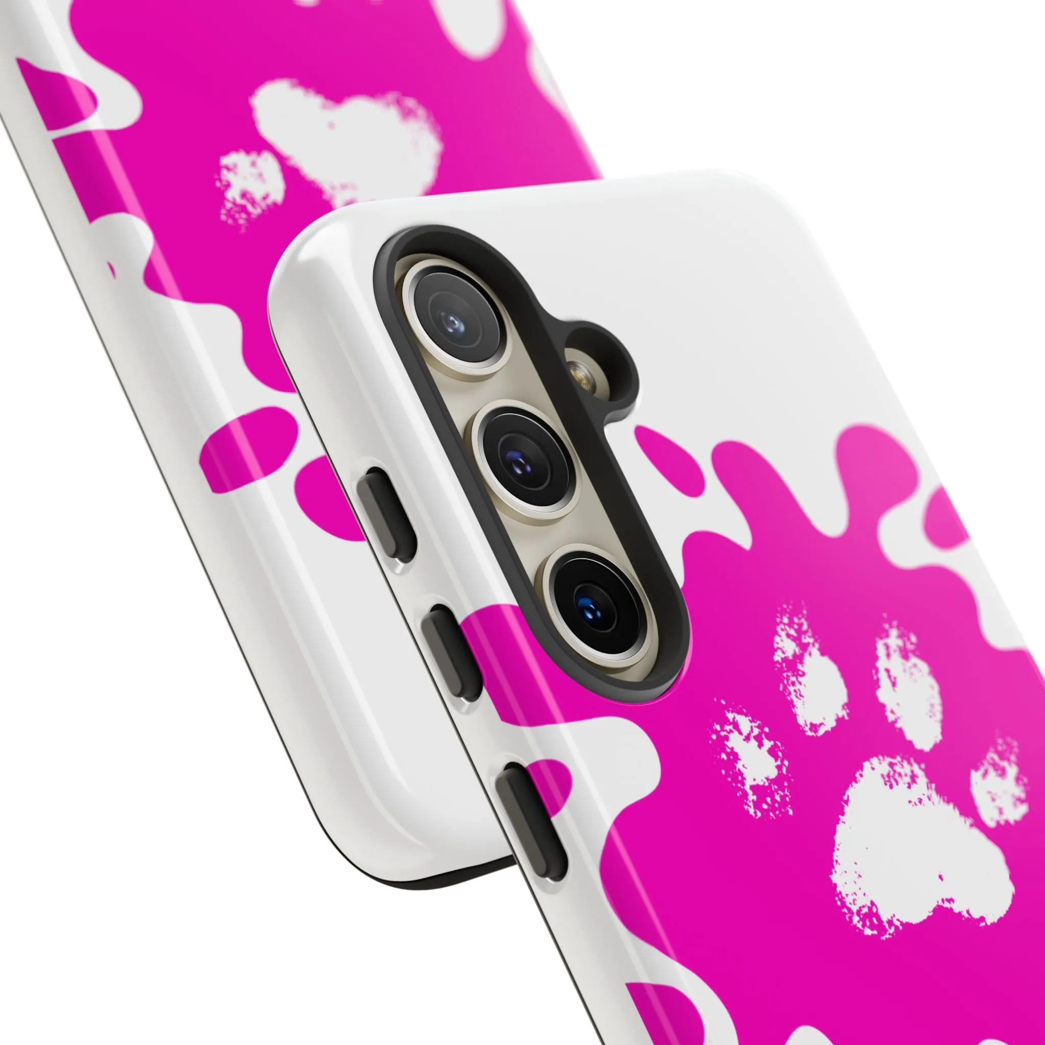 Tough Cases - Pink Paw Print Phone Case for Pet Lovers