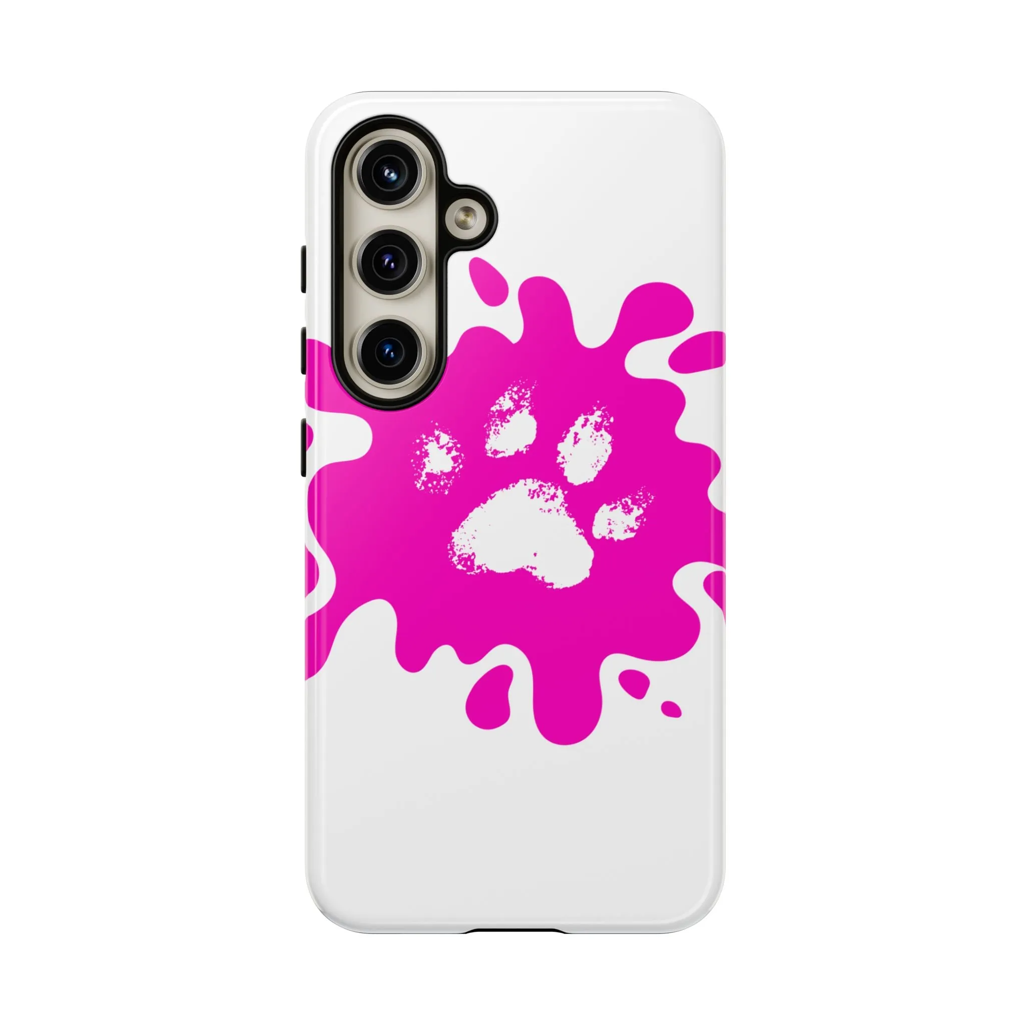Tough Cases - Pink Paw Print Phone Case for Pet Lovers