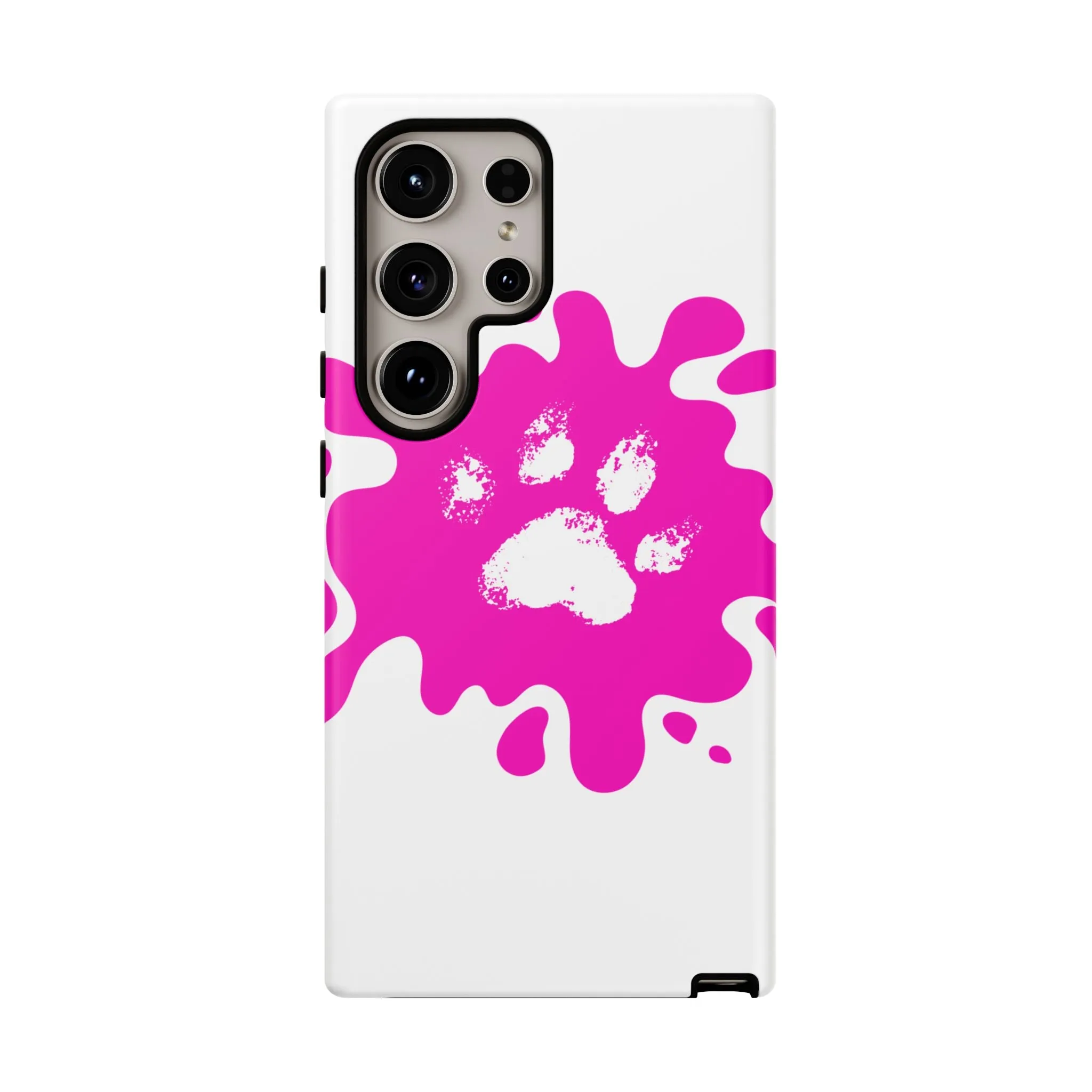 Tough Cases - Pink Paw Print Phone Case for Pet Lovers