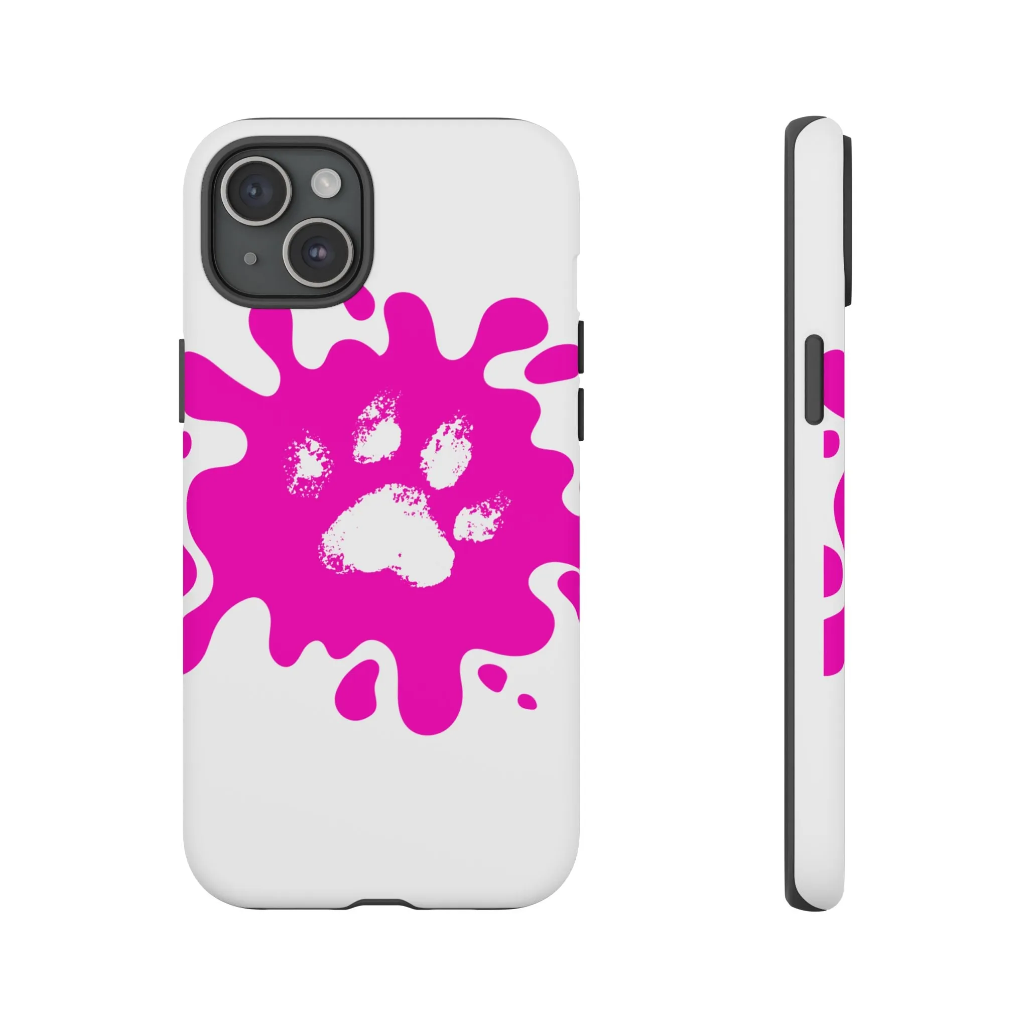 Tough Cases - Pink Paw Print Phone Case for Pet Lovers
