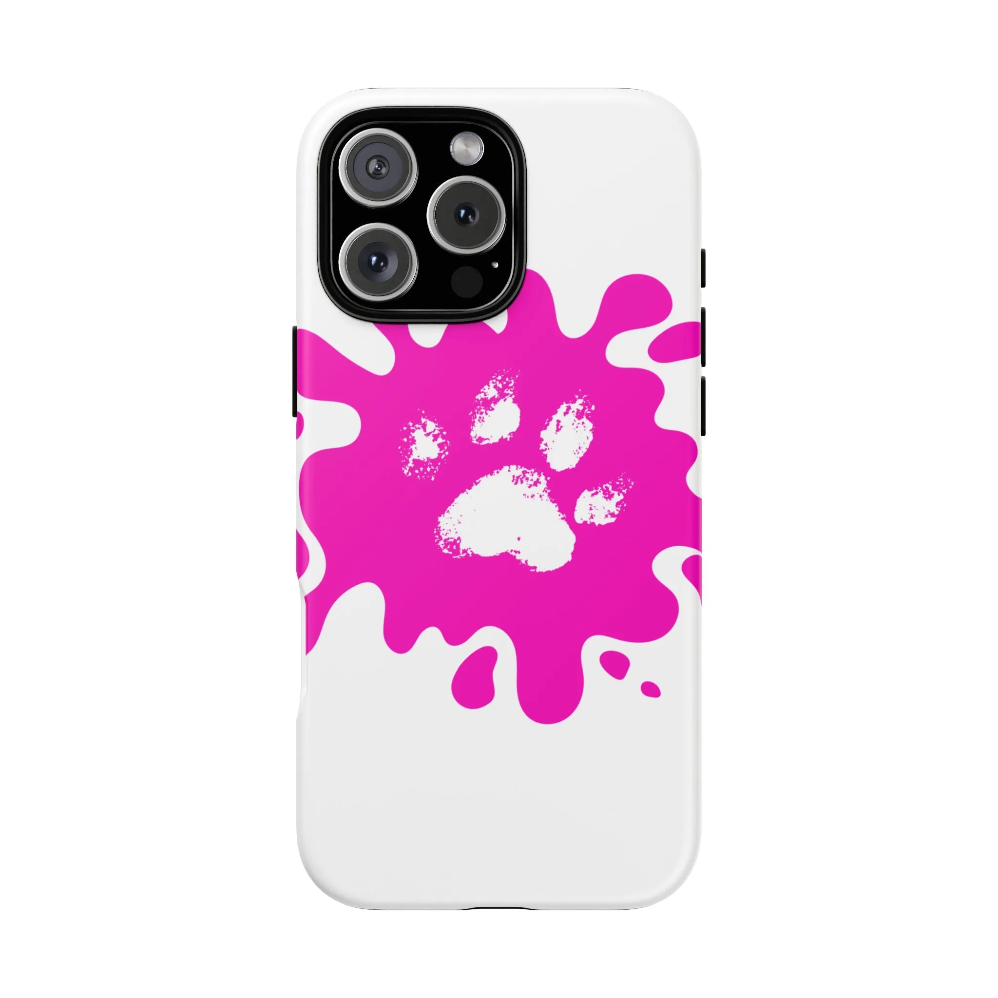 Tough Cases - Pink Paw Print Phone Case for Pet Lovers