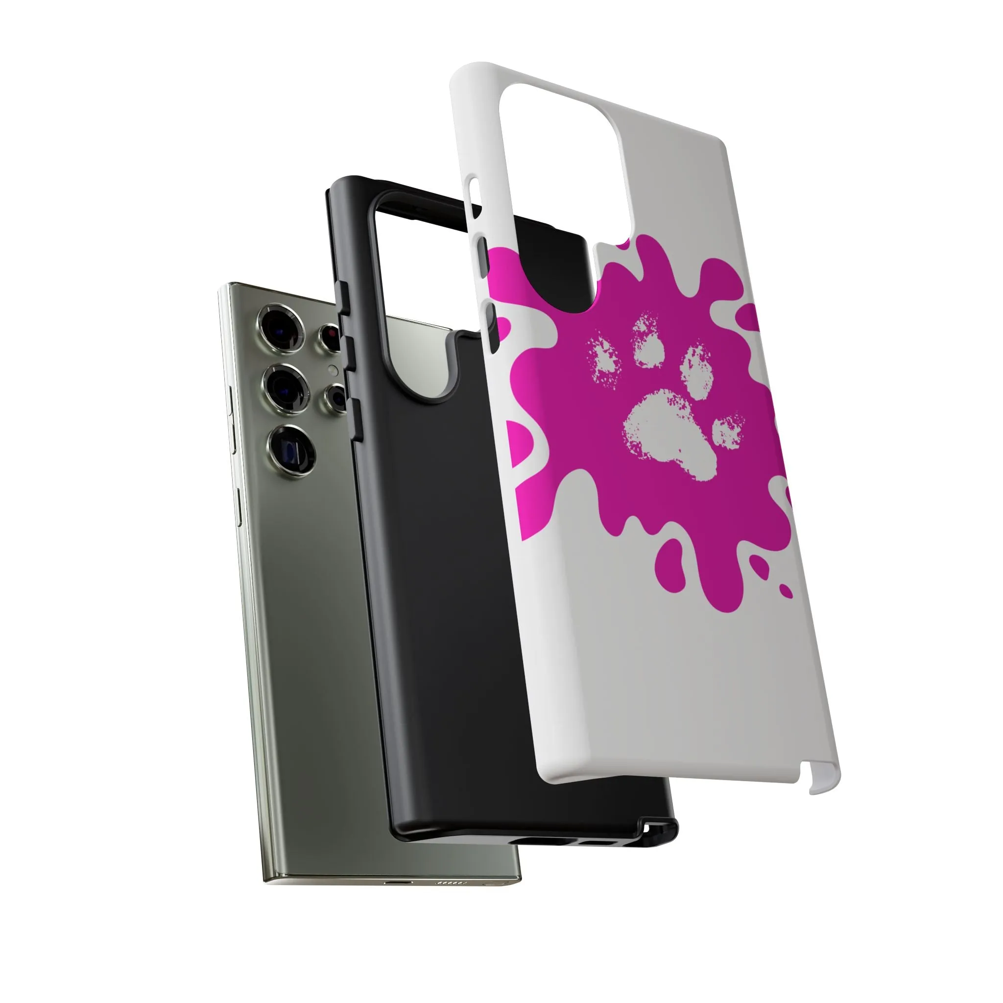 Tough Cases - Pink Paw Print Phone Case for Pet Lovers