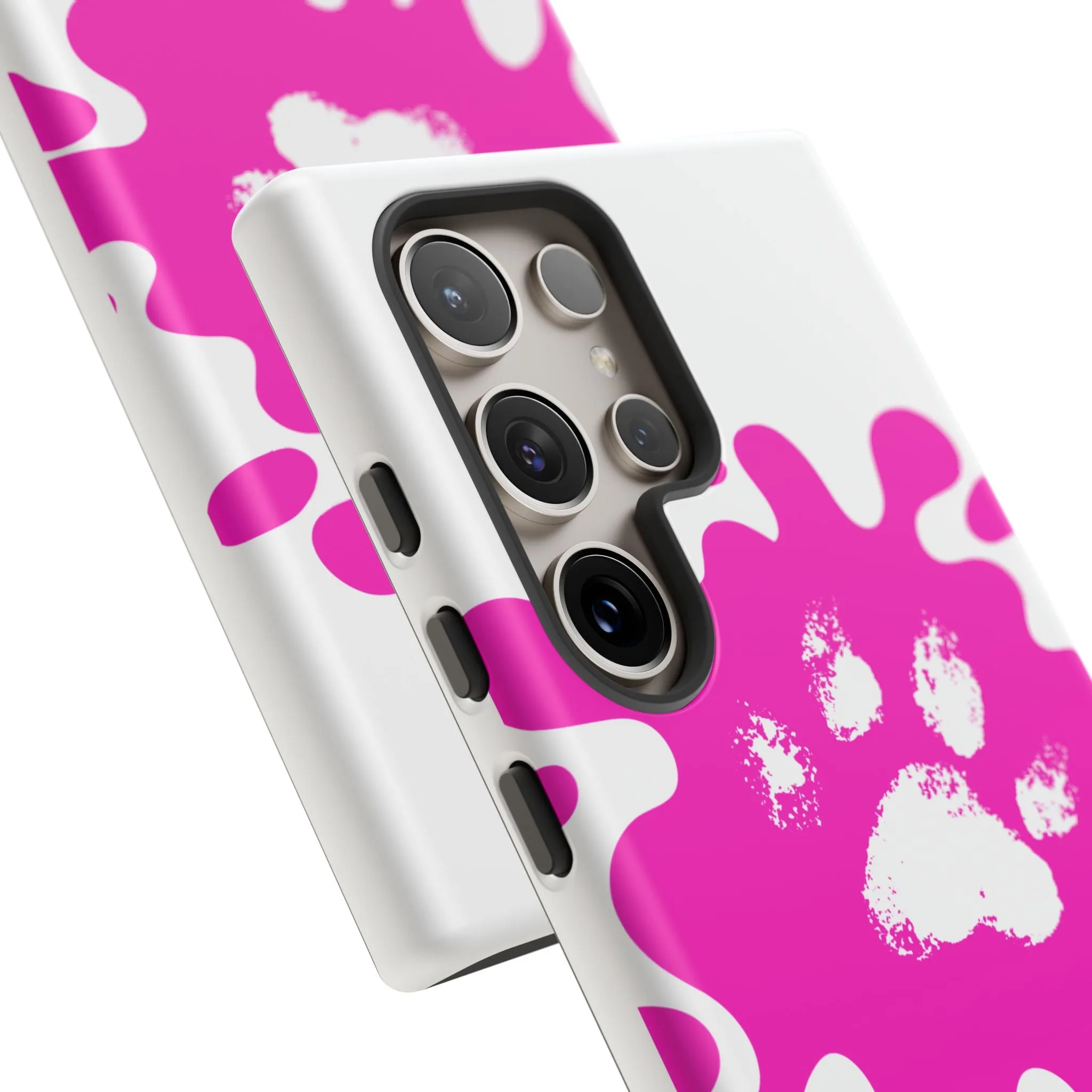 Tough Cases - Pink Paw Print Phone Case for Pet Lovers
