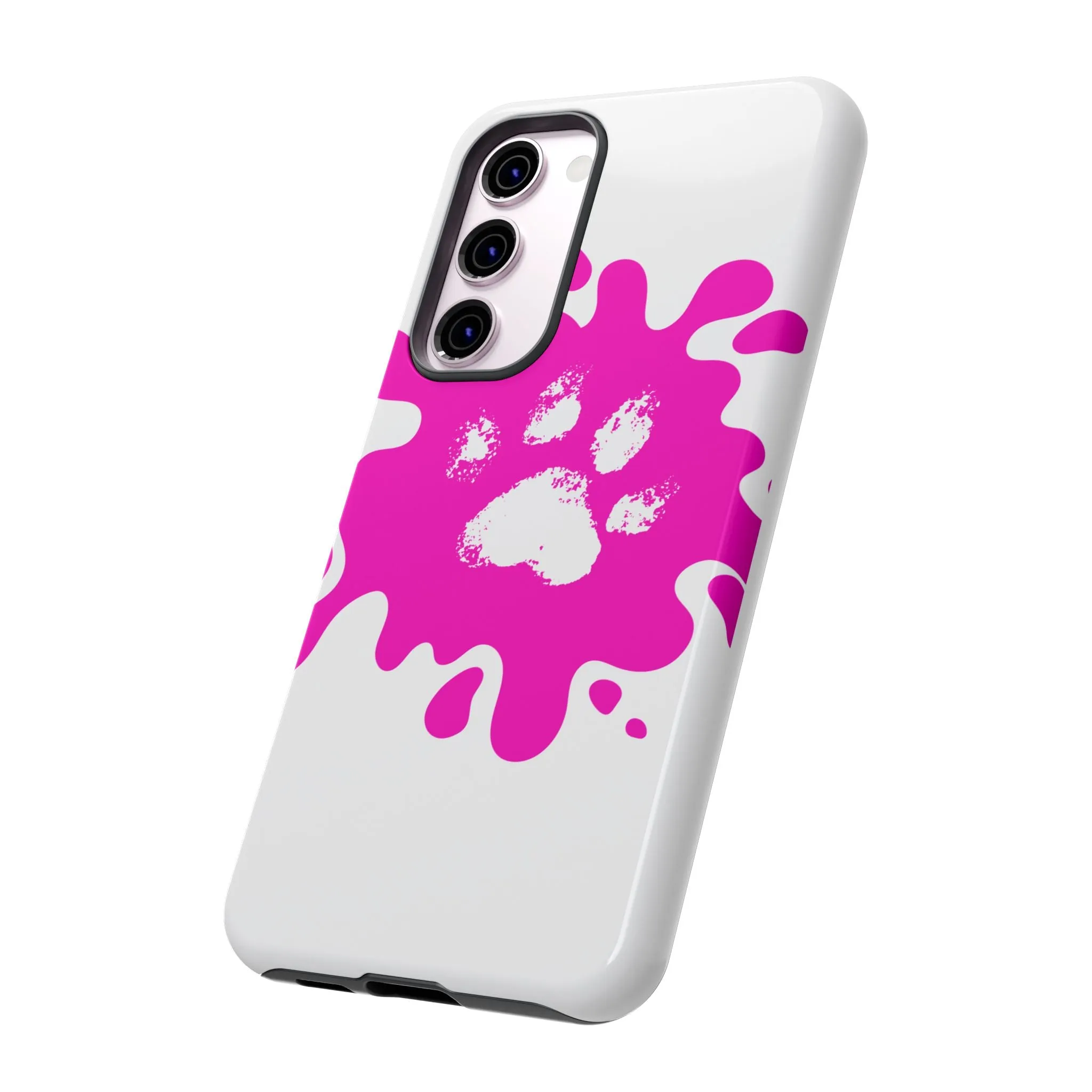 Tough Cases - Pink Paw Print Phone Case for Pet Lovers