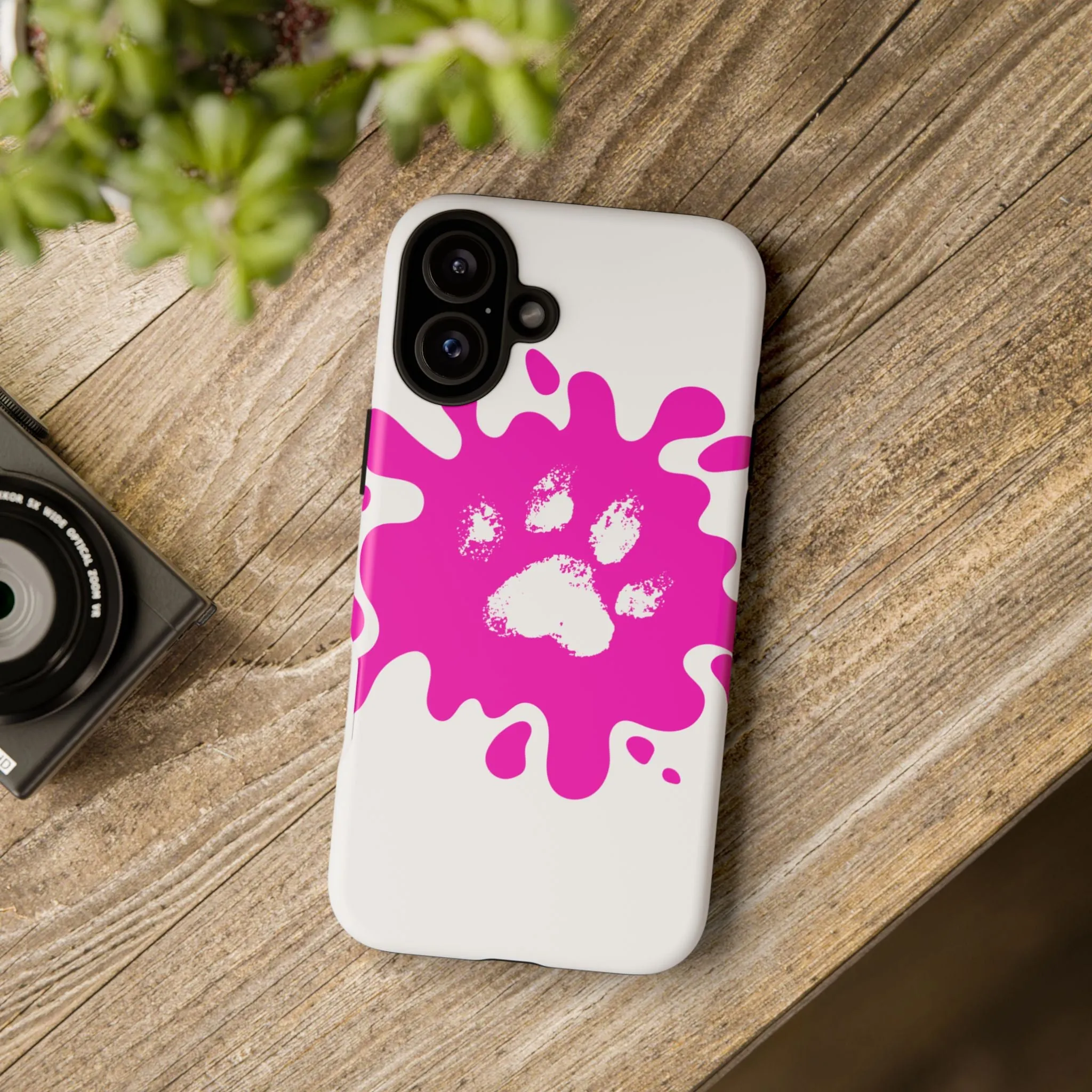 Tough Cases - Pink Paw Print Phone Case for Pet Lovers