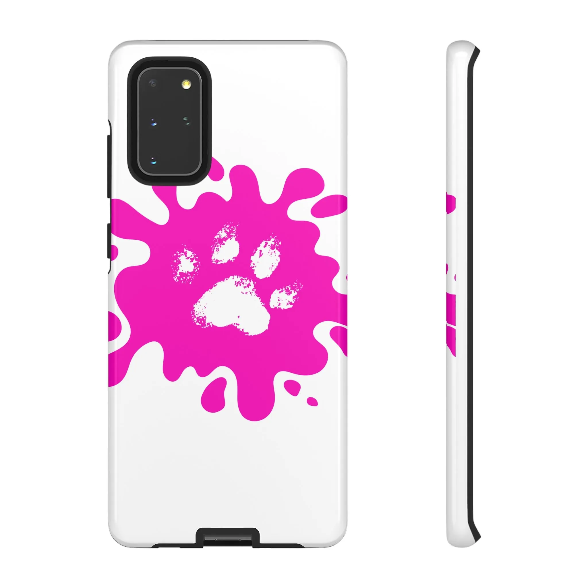 Tough Cases - Pink Paw Print Phone Case for Pet Lovers