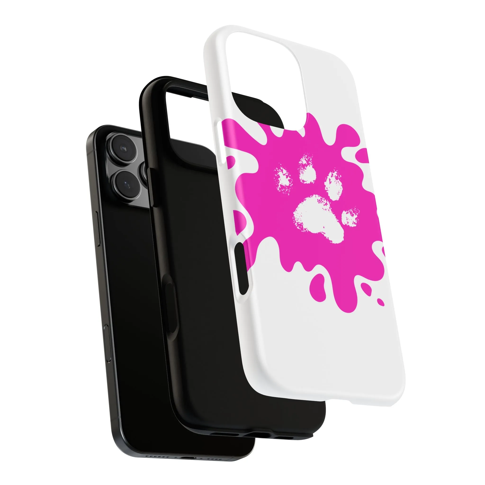 Tough Cases - Pink Paw Print Phone Case for Pet Lovers