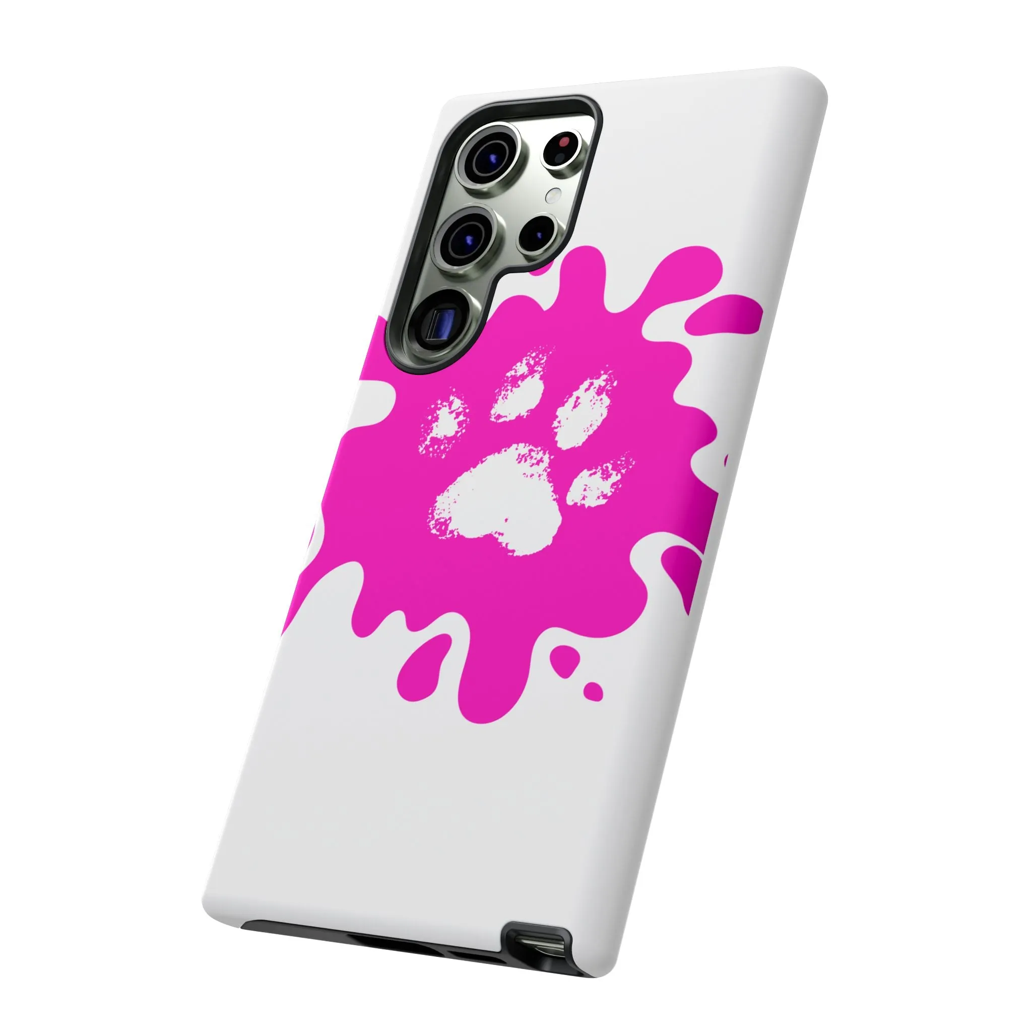 Tough Cases - Pink Paw Print Phone Case for Pet Lovers