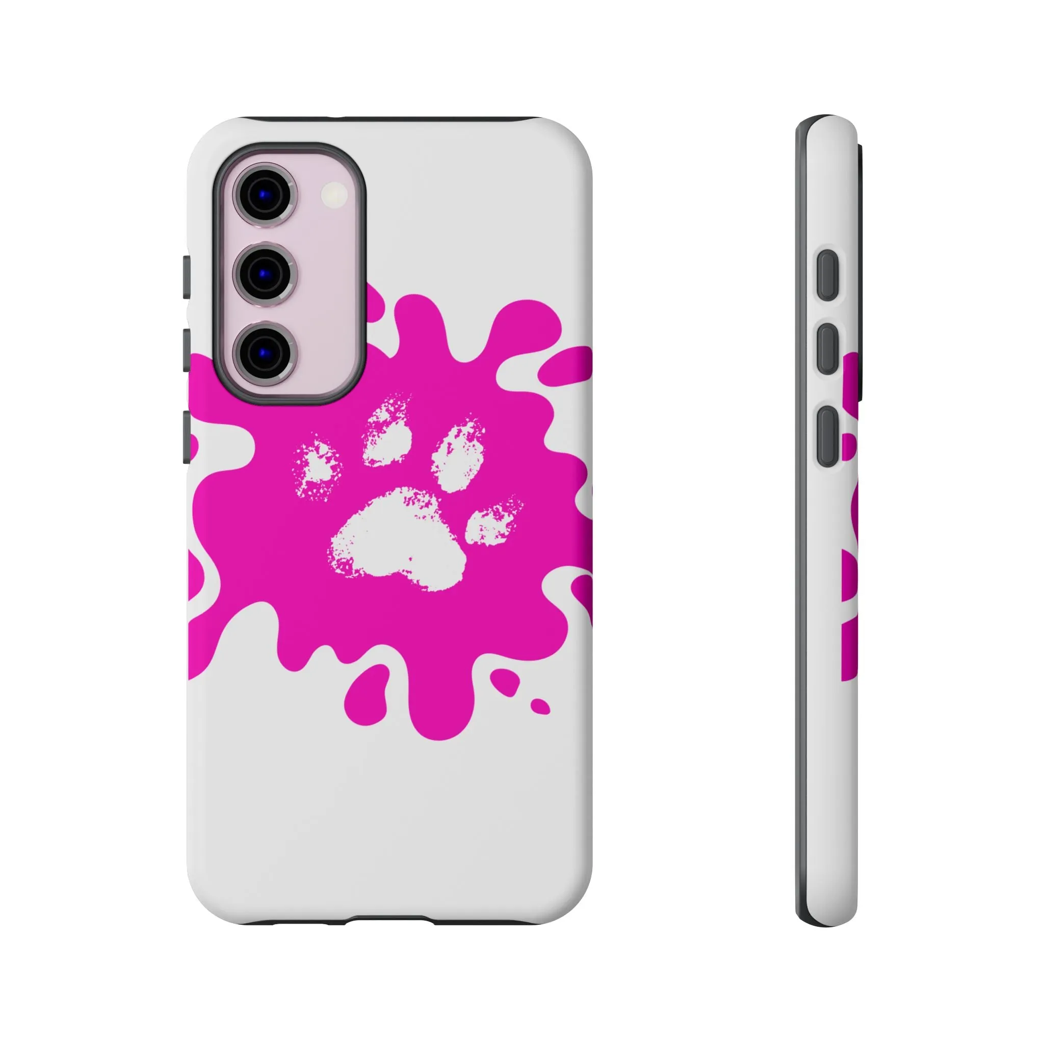 Tough Cases - Pink Paw Print Phone Case for Pet Lovers