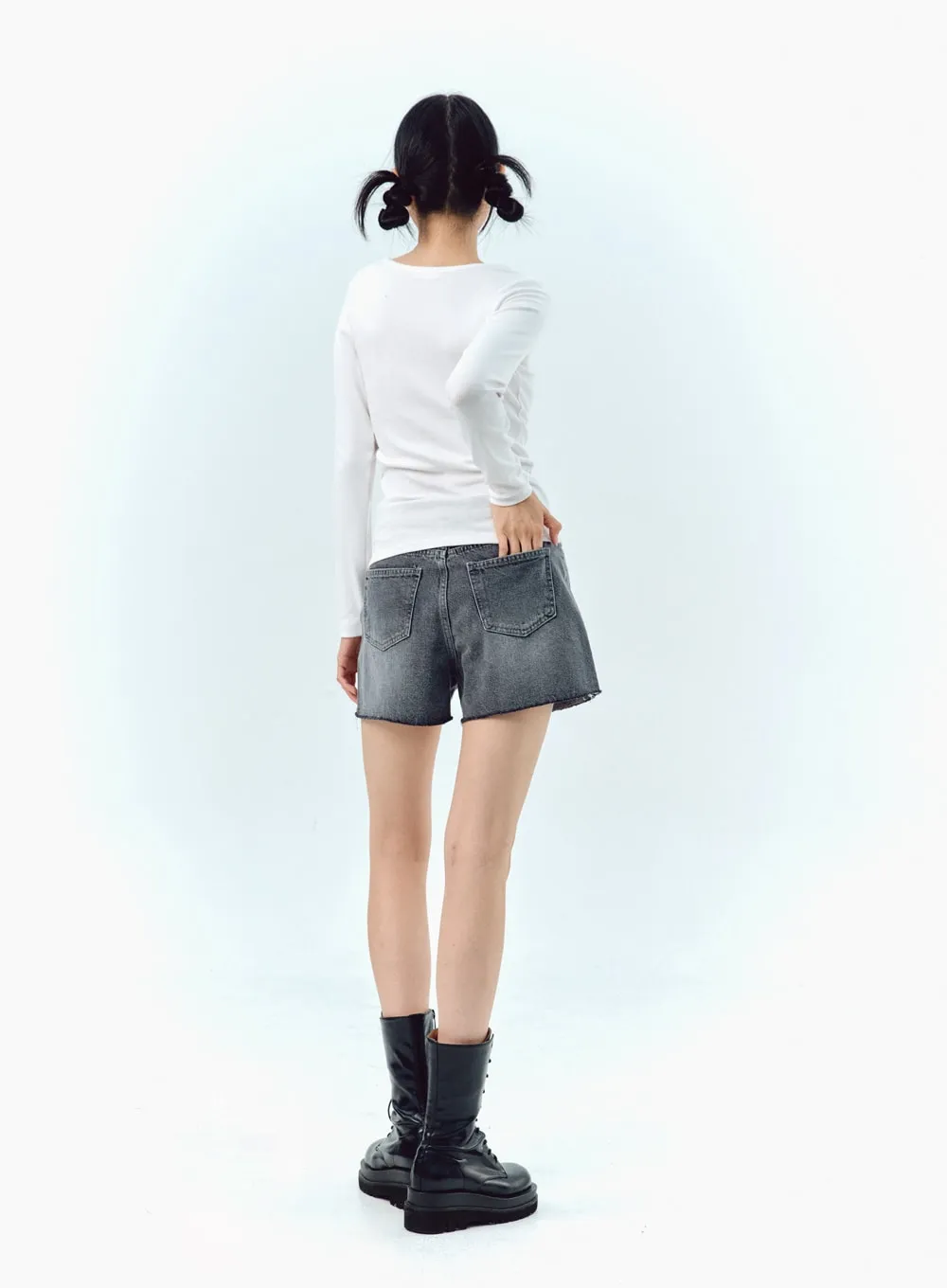 Wide Denim Shorts IG304